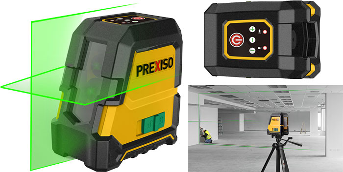 PREXISO Krydslinjelaser PLC30GLI selvnivellerende grøn 30m