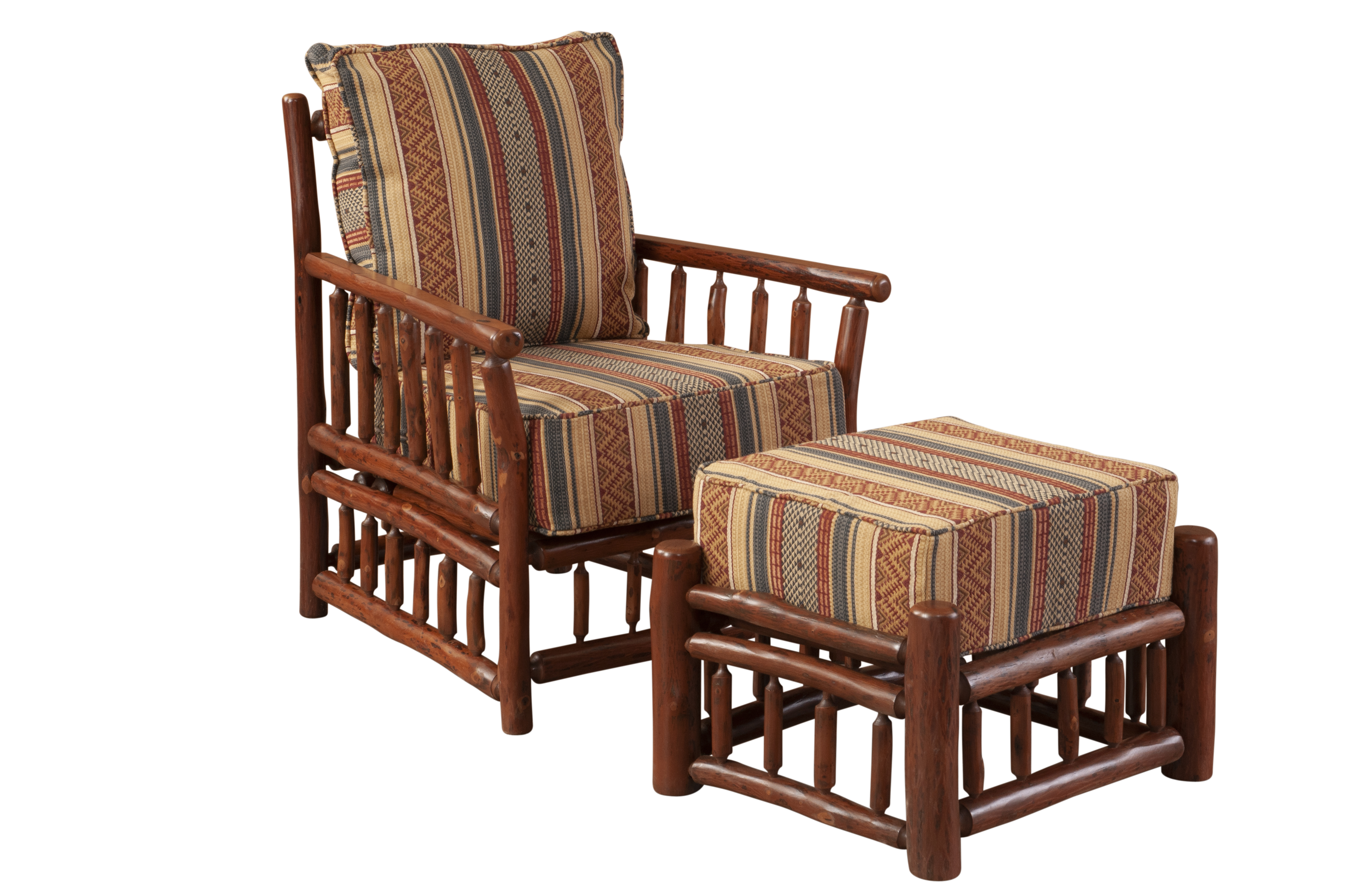 Hickory Log Chesapeake Lounge Chair Customer Fabric Gil's Furniture  Sleep Source