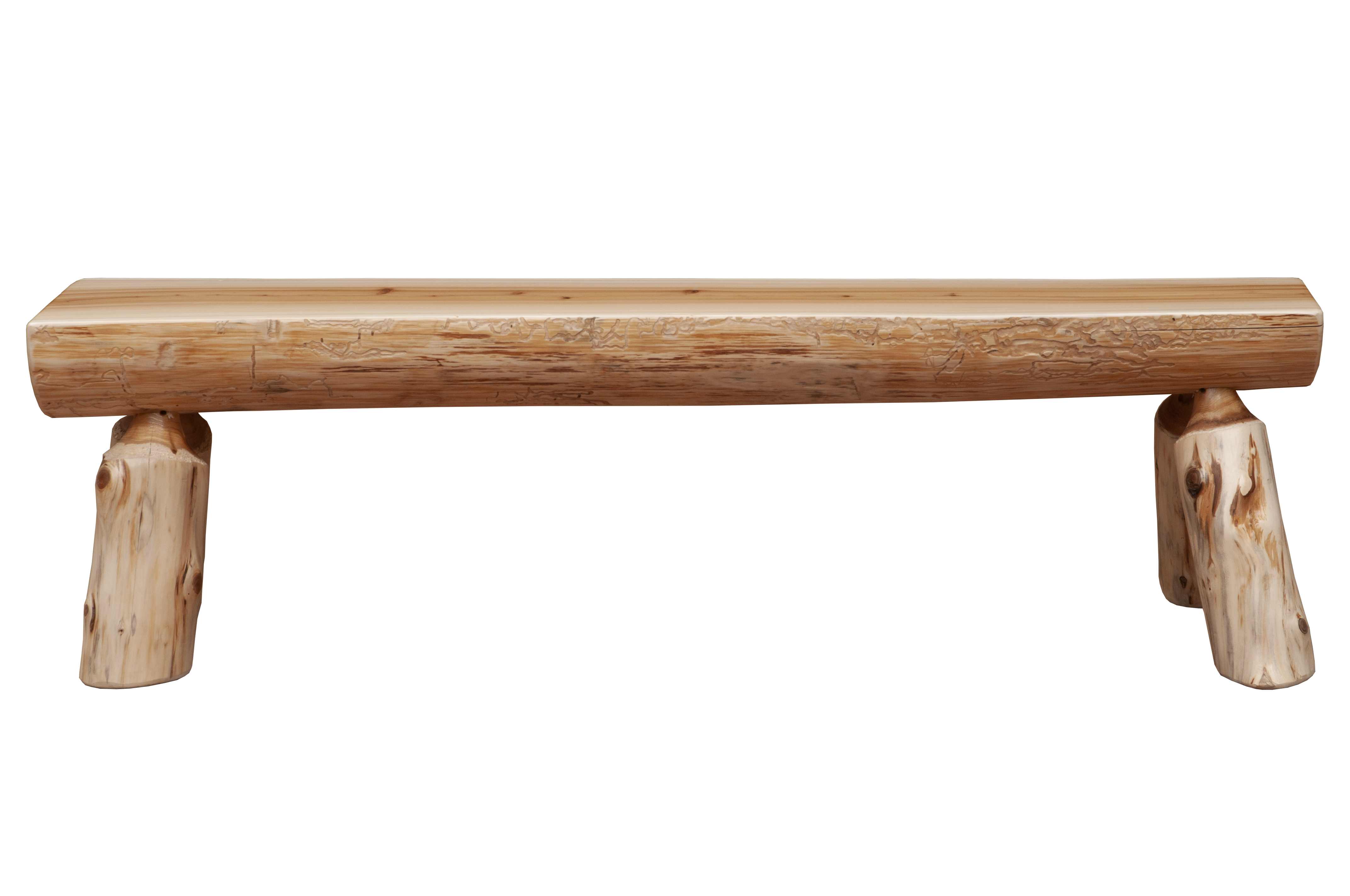 Cedar Log 42-inch Half-log Bench