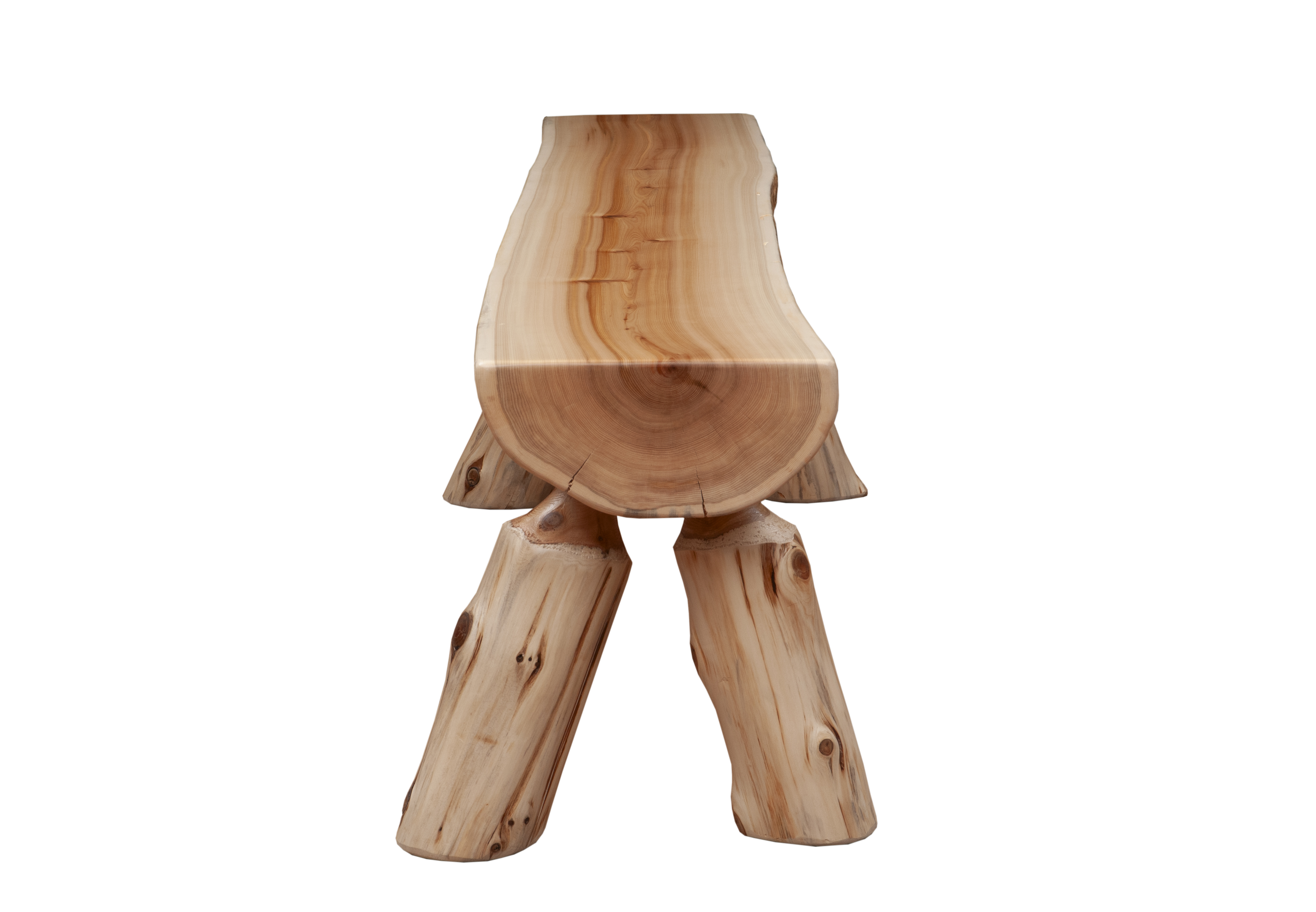 Cedar Log 42-inch Half-log Bench - Thumbnail 3