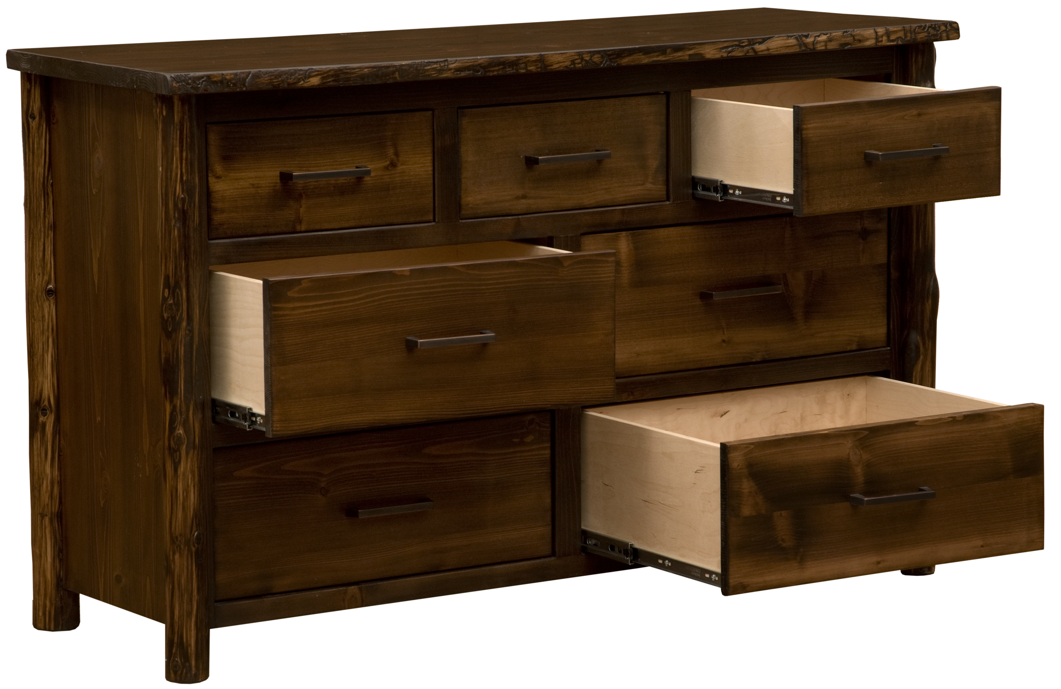 weathered brown dresser Benjara 6 Drawer Wooden Dresser with Metal Ring Pulls, Weathered Brown