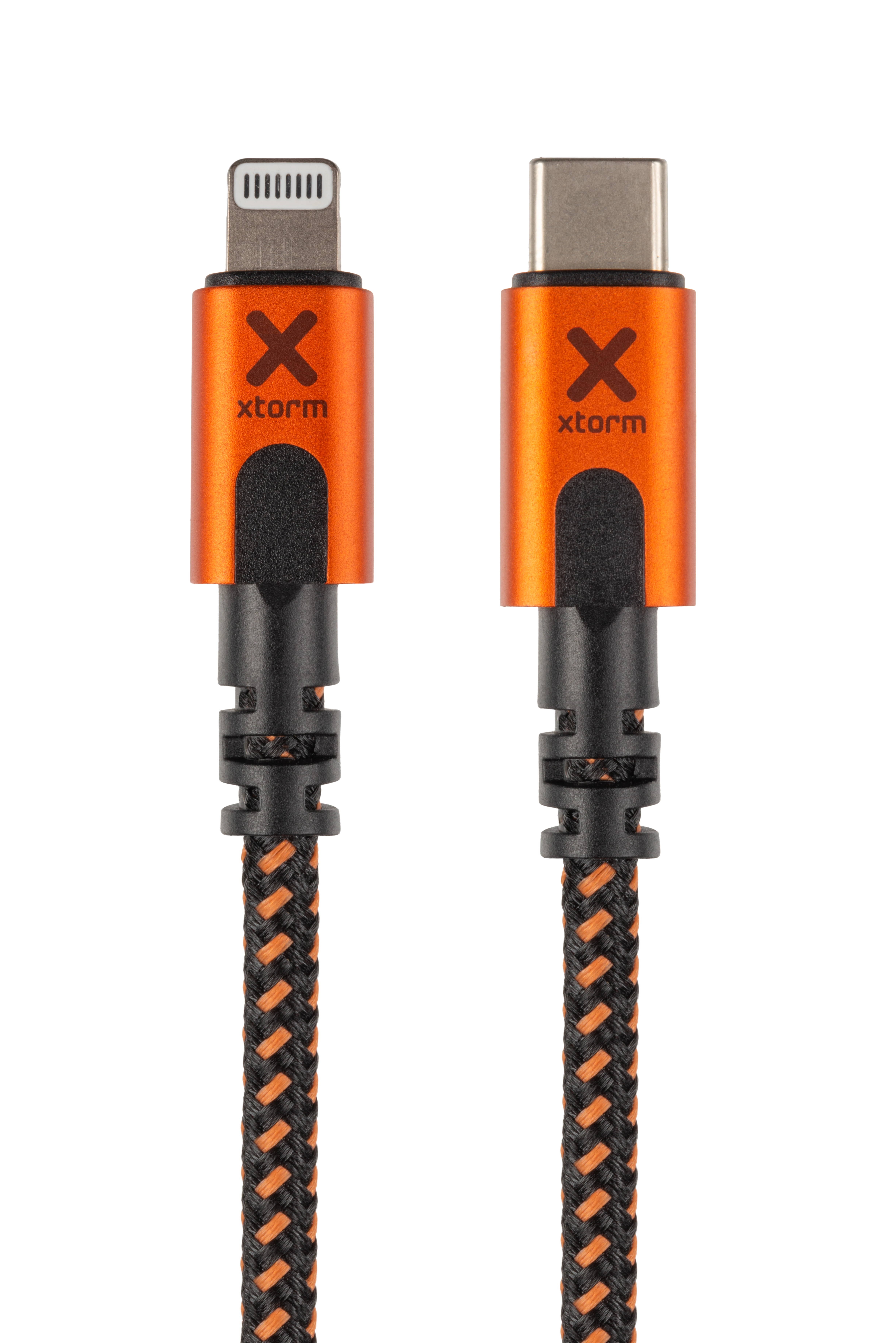 Xtorm Xtreme USB-C naar lightning kabel - incl. levenslange garantie - 1,5 m - Zwart/Oranje