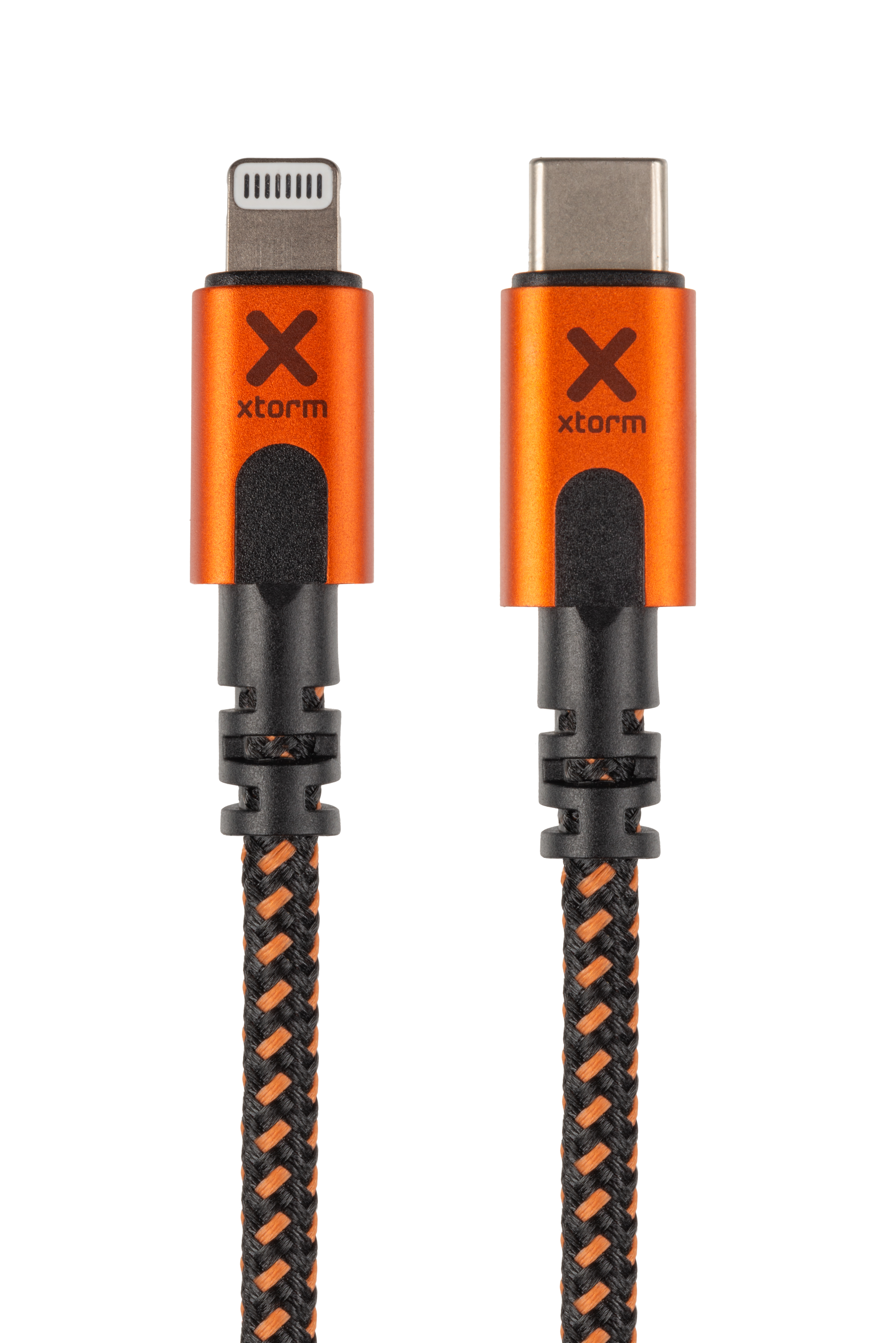 Xtorm Xtreme USB-C naar lightning kabel - incl. levenslange garantie - 1,5 m - Zwart/Oranje