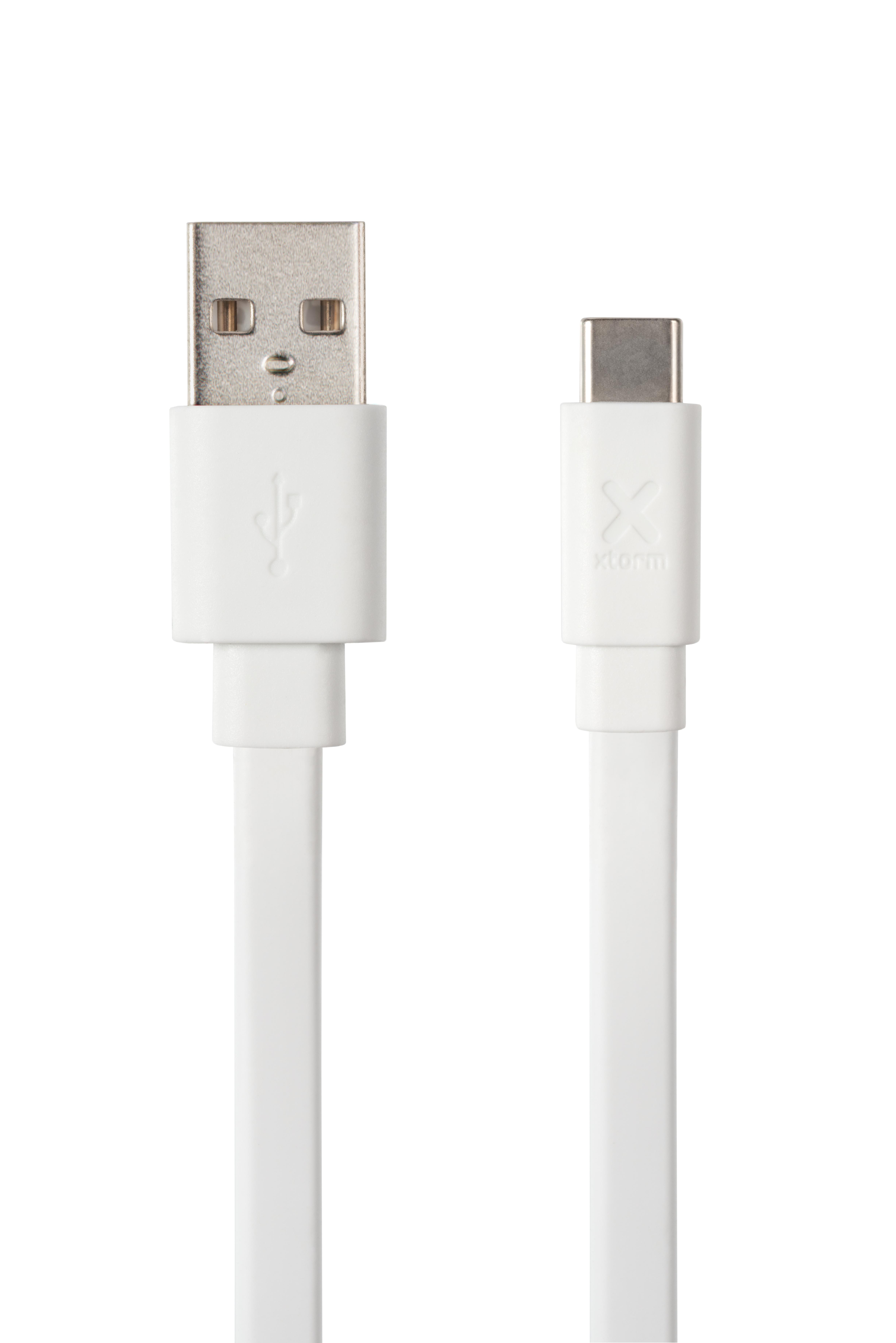 Flat USB to USB-C cable (3m) White
