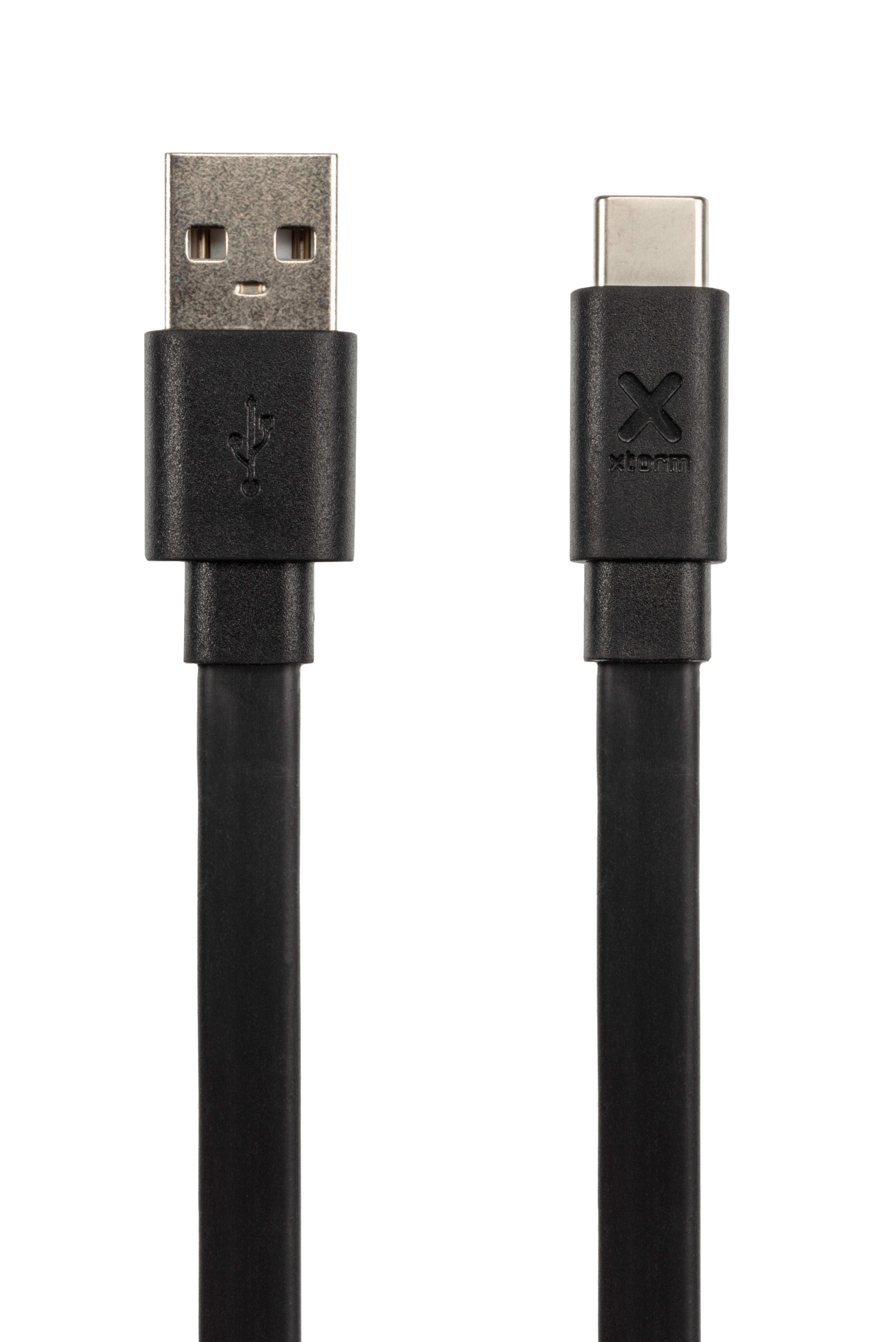 Flat USB to USB-C cable (3m) Black