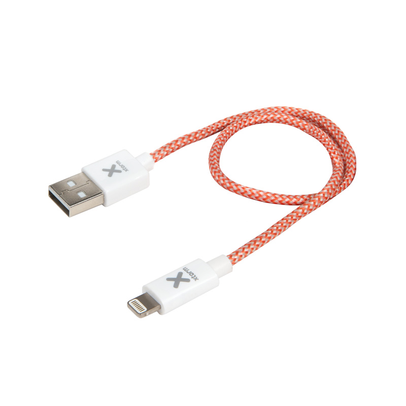 Xtorm Korte lightning USB kabel - 20 cm - Rood/Grijs