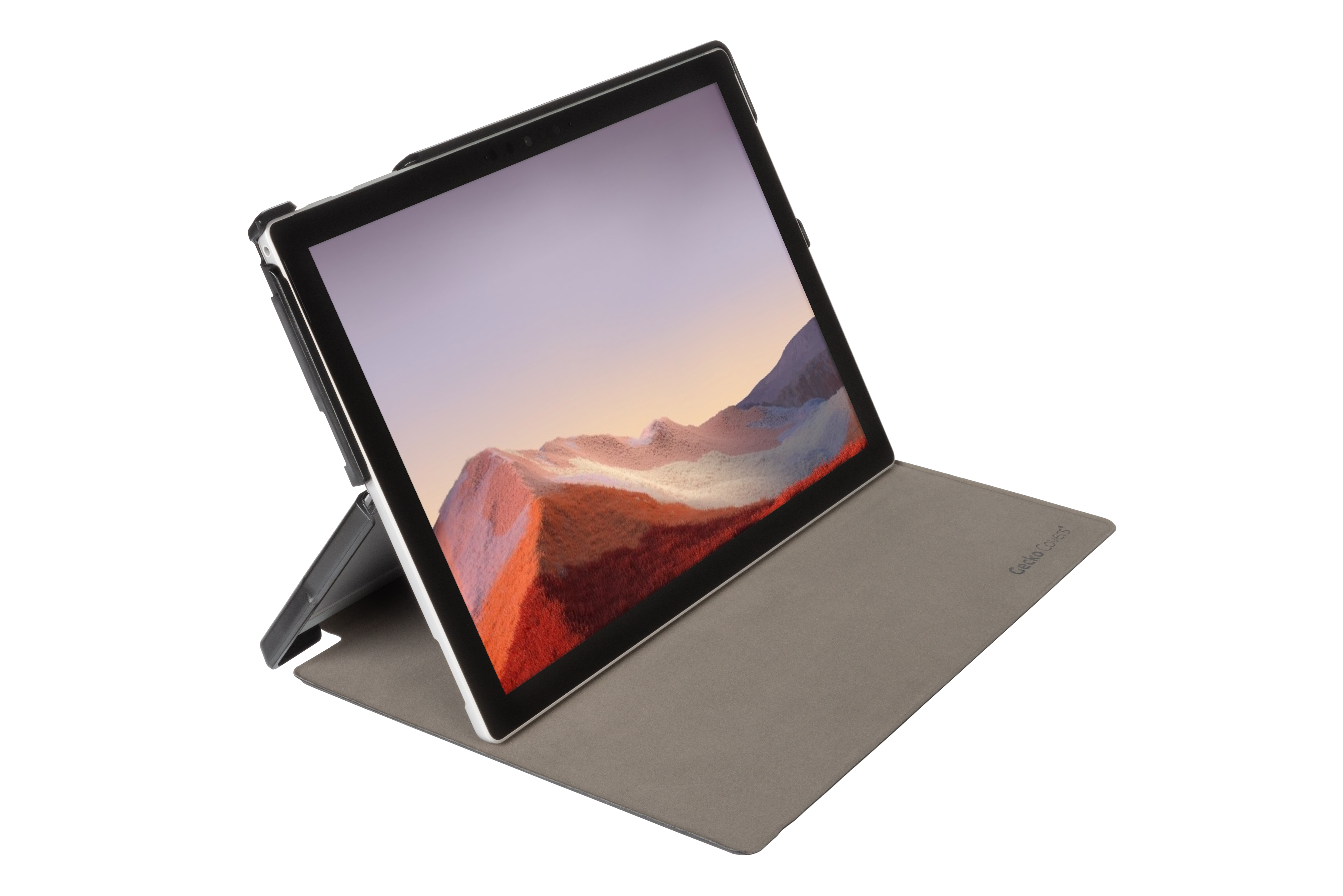 Gecko Covers Easy-Click Bookcase Microsoft Surface Pro 7 tablethoes - Zwart