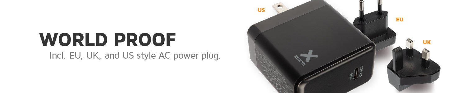 World adapter with international power plugs included