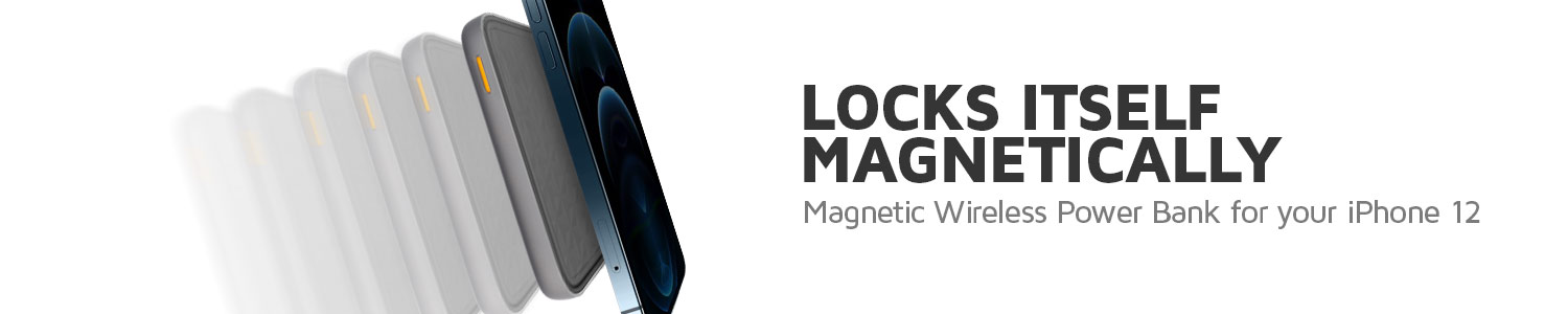 Locks itself magnetically on the back of your iPhone 12