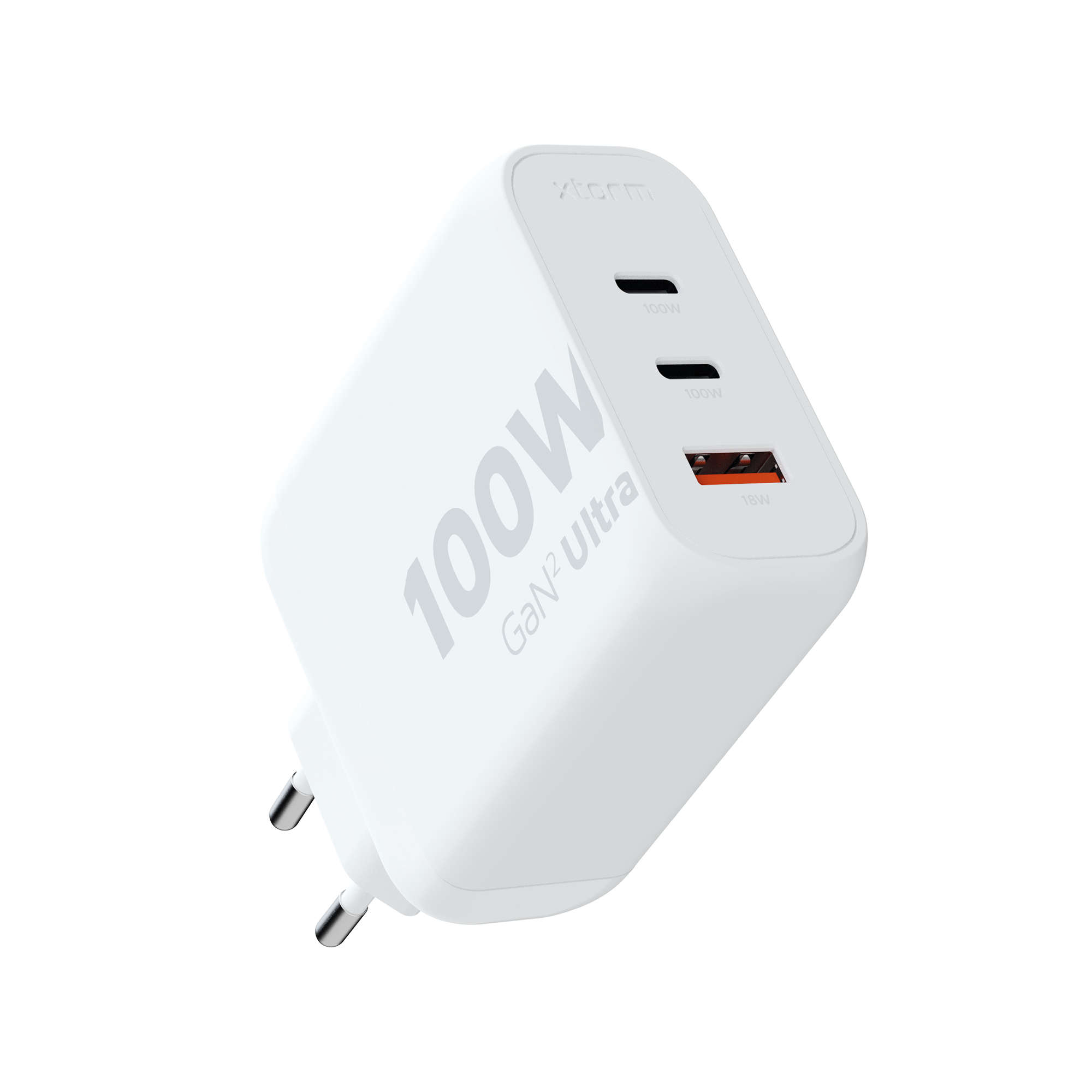 Xtorm 100W GaN2-Ultra Thuislader - 2 x USB-C en 1 x USB-A - Wit