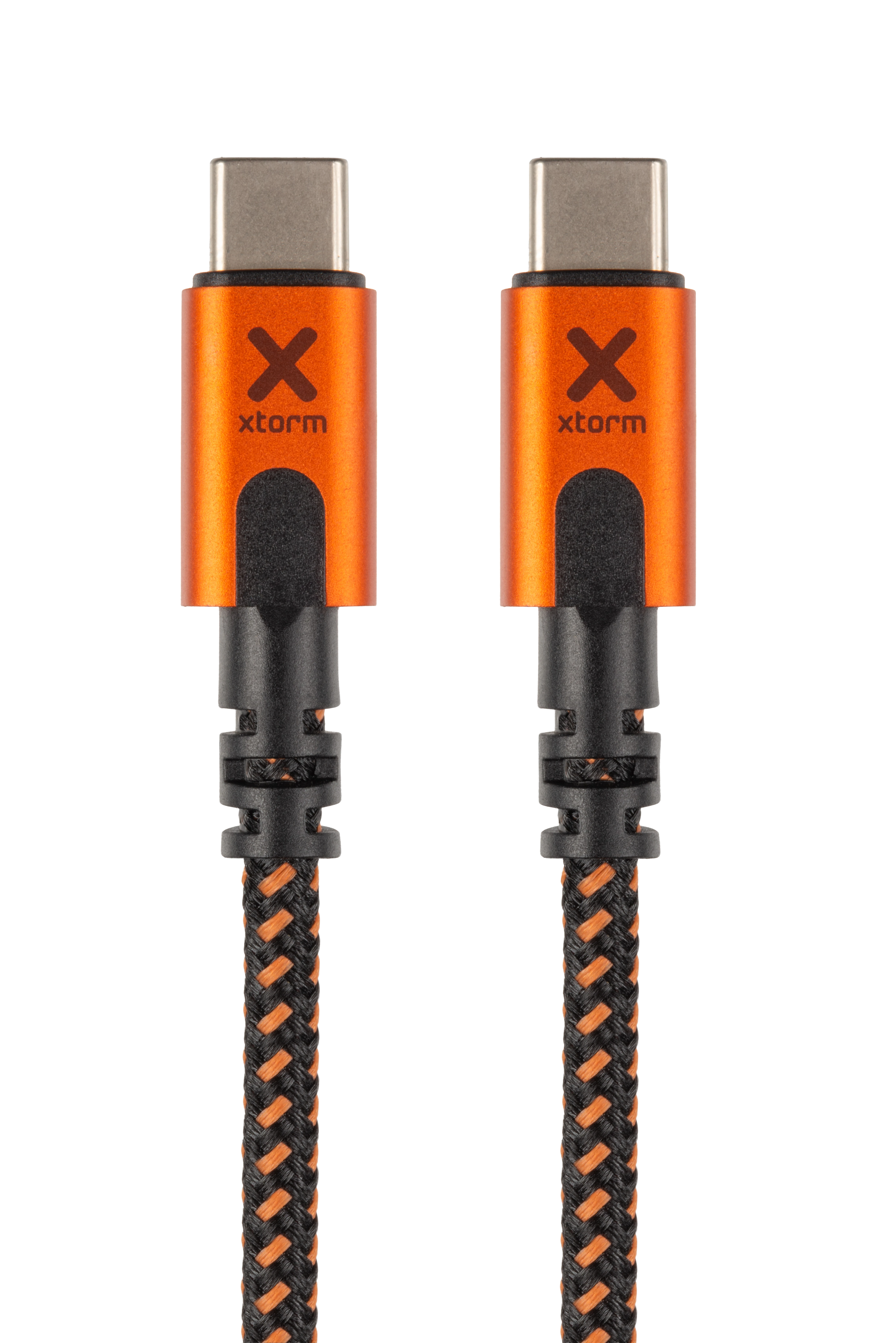 Xtorm Xtreme USB-C naar USB-C kabel Power Delivery - incl. levenslange garantie - 1,5 m - Zwart/Oranje