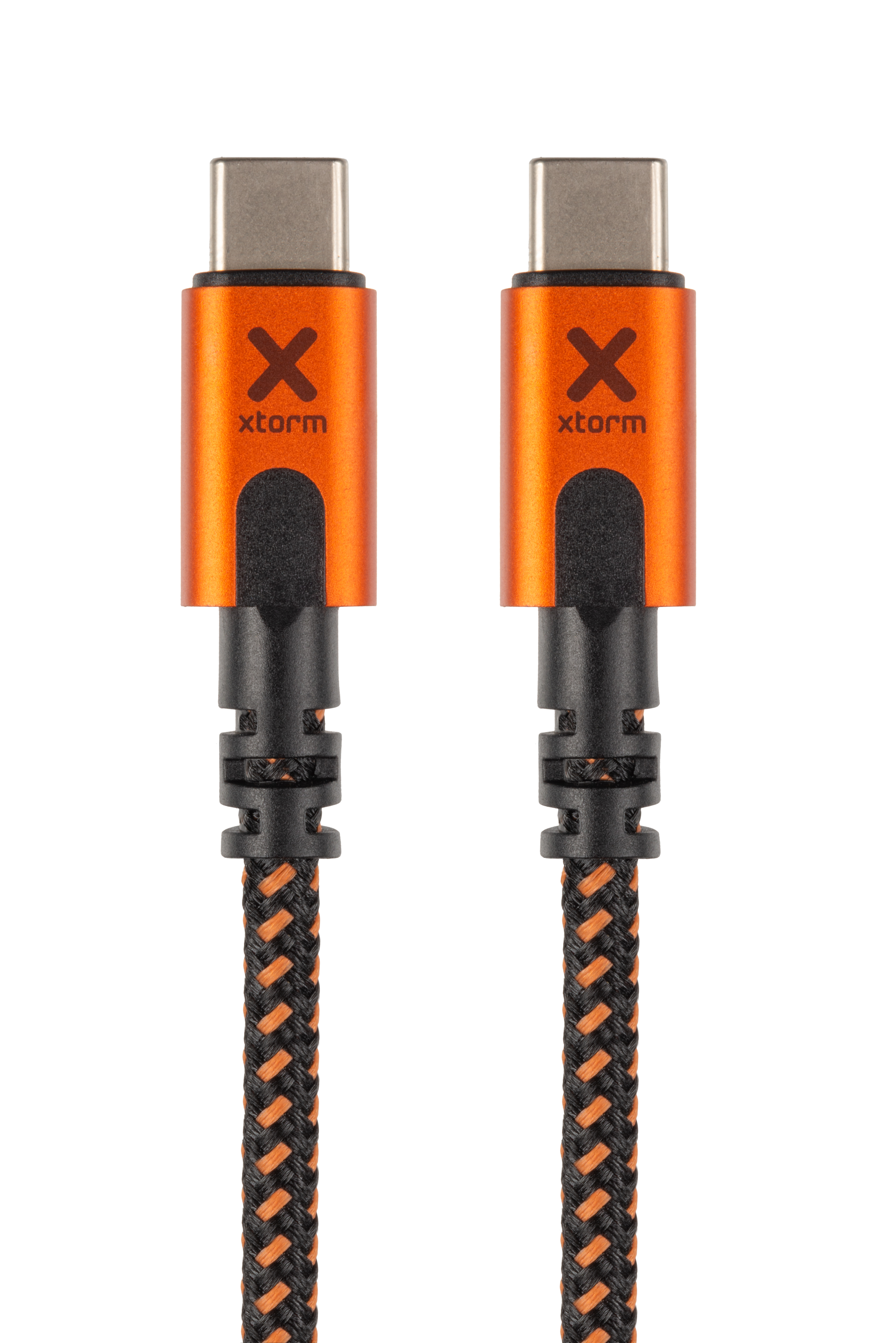 Xtorm Xtreme USB-C naar USB-C kabel Power Delivery - incl. levenslange garantie - 1,5 m - Zwart/Oranje
