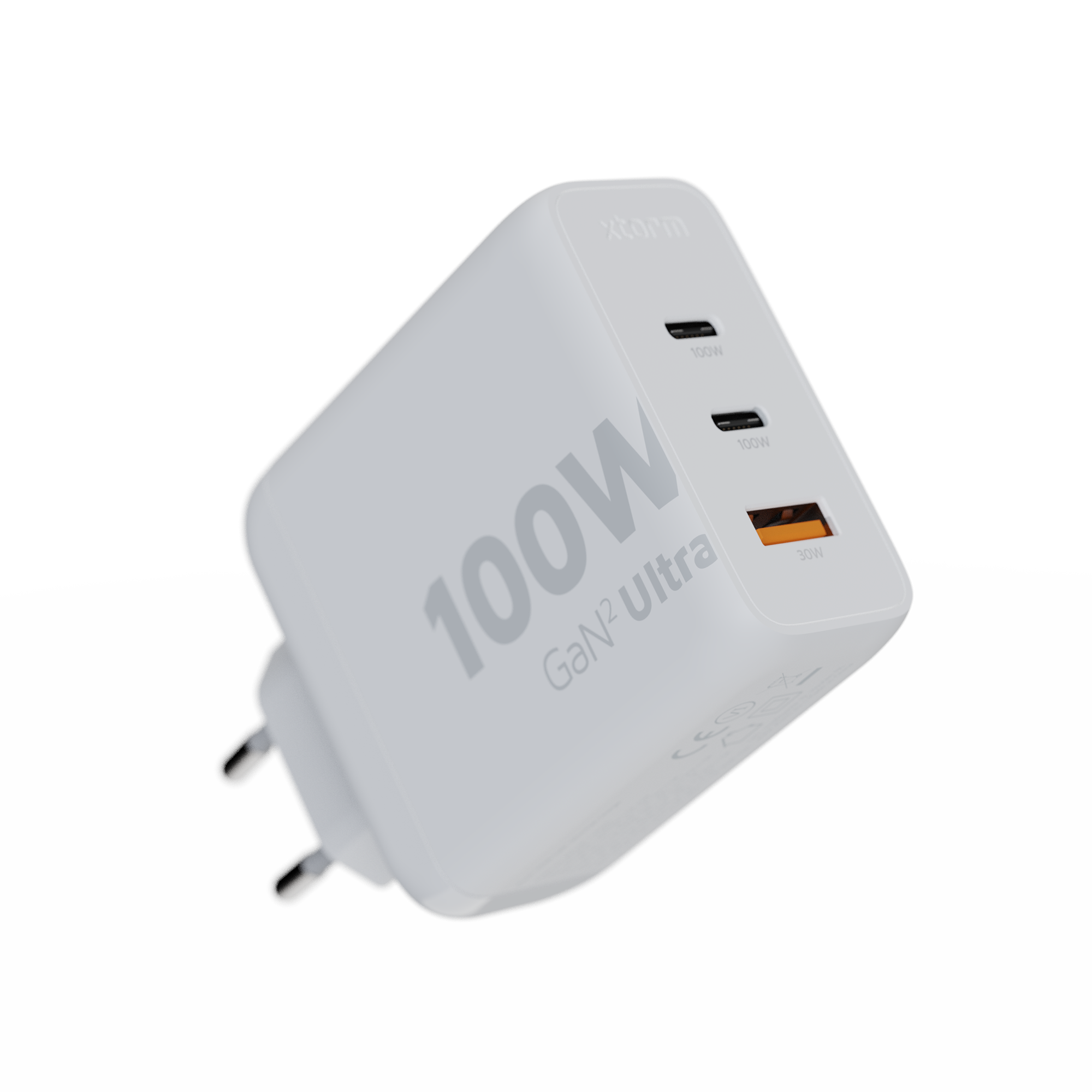Xtorm 100W GaN2-Ultra Thuislader - 2 x USB-C en 1 x USB-A - Wit