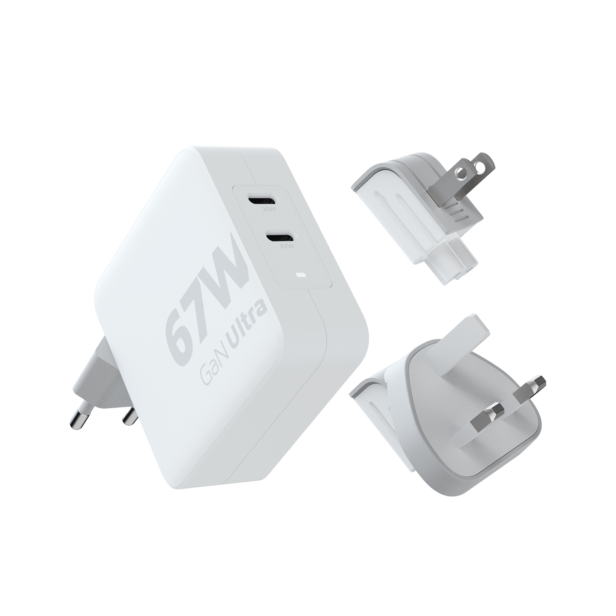 Xtorm 67W GaN-Ultra USB-C PD Oplader + 20W USB-C PD Kabel - Wit