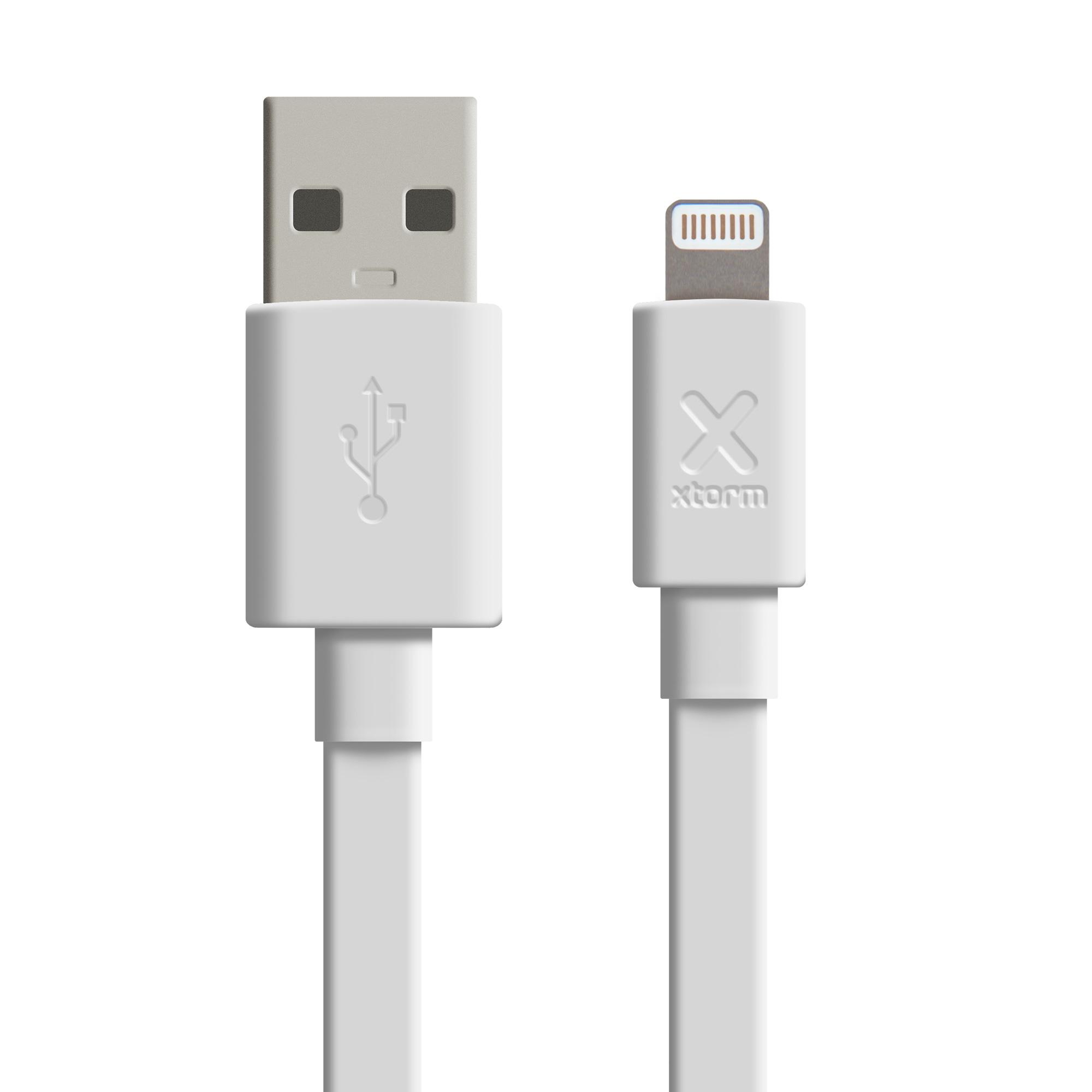 Flat USB to Lightning cable (1m) White