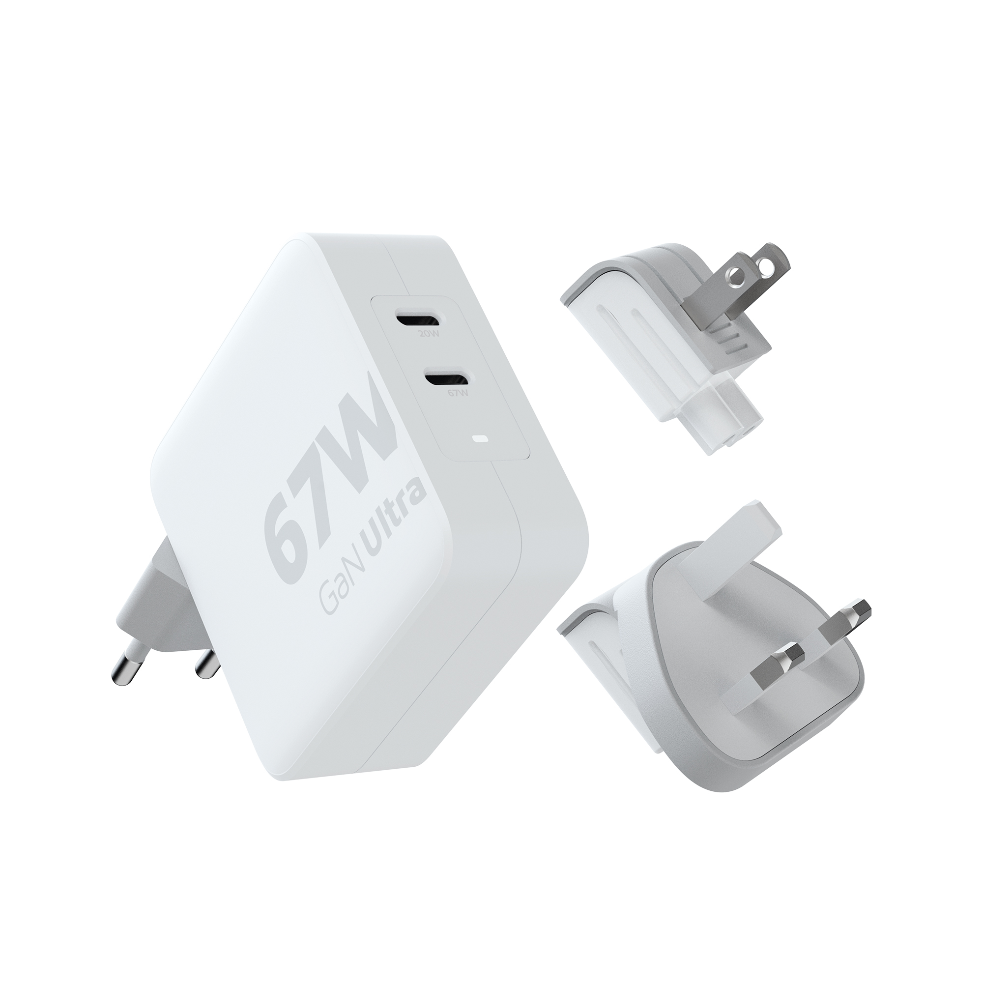 Xtorm 67W GaN-Ultra USB-C PD Oplader + 20W USB-C PD Kabel - Wit