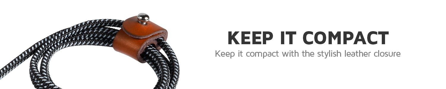 Keep it compact with leather closure