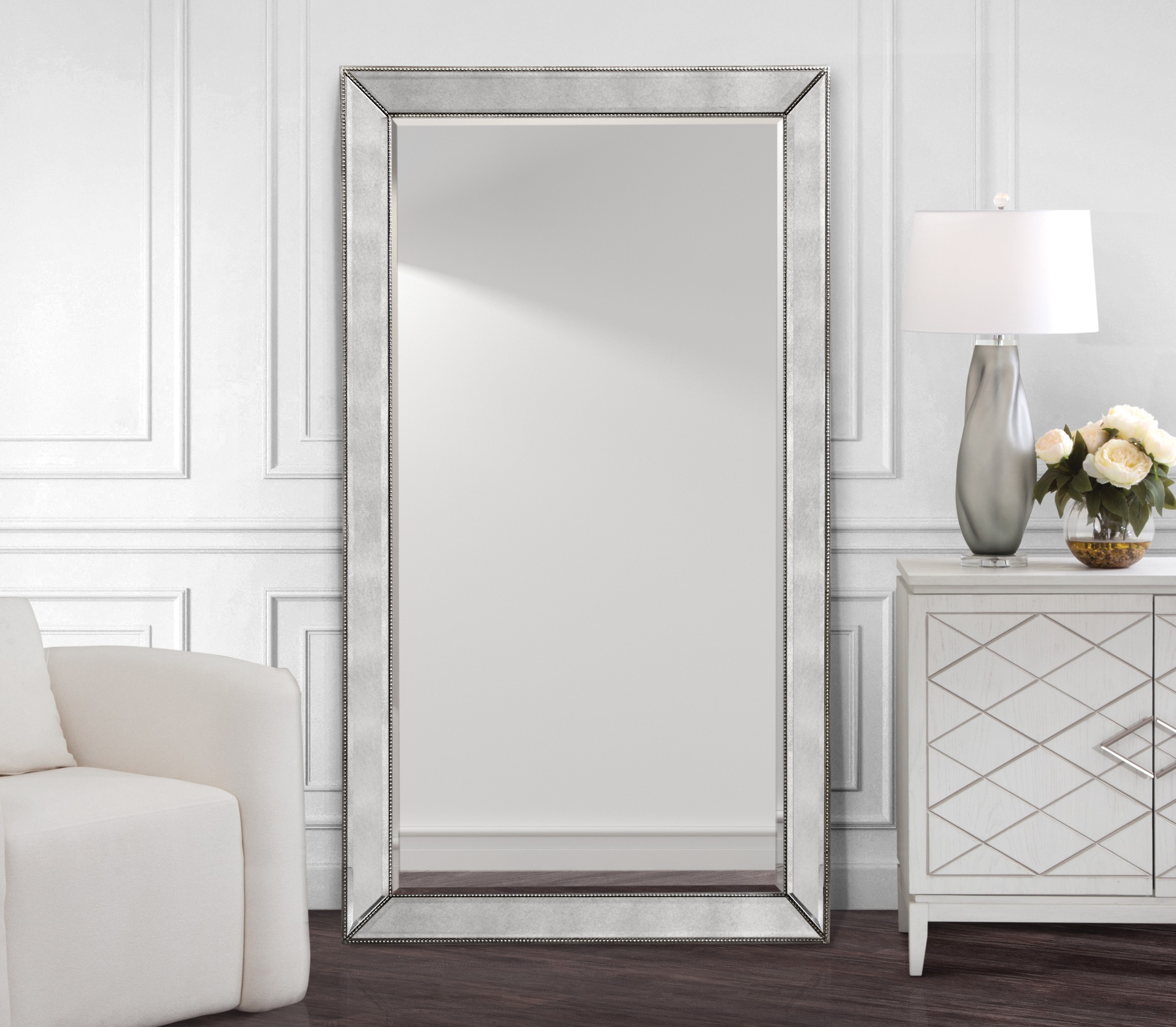 Beaded Floor Mirror