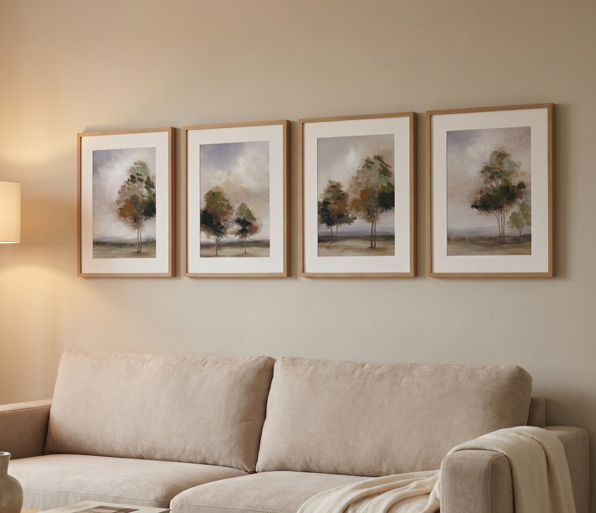 Quiet Meadow Framed Canvas s/4