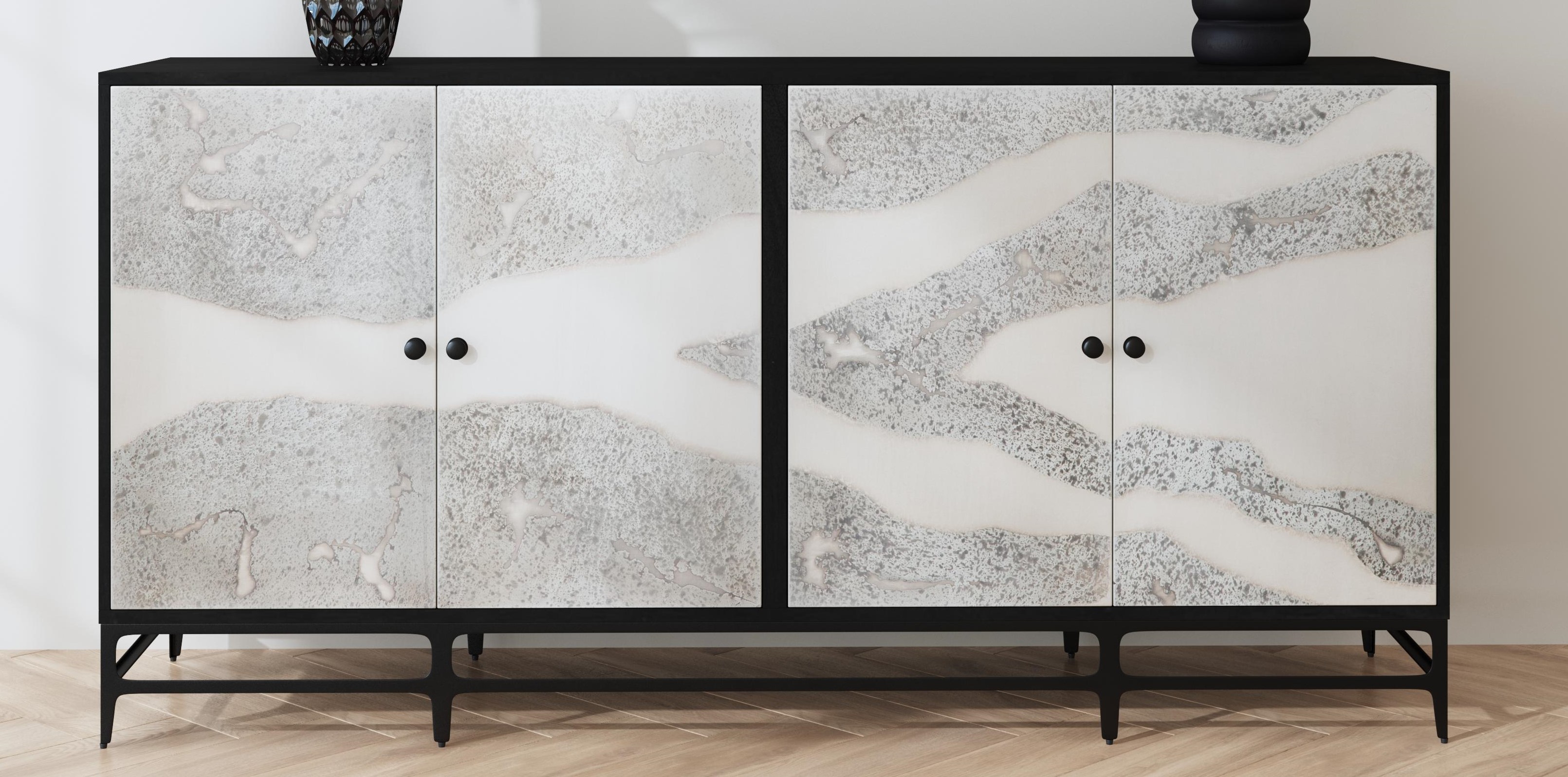 Caspar Iron Four Door Cabinet
