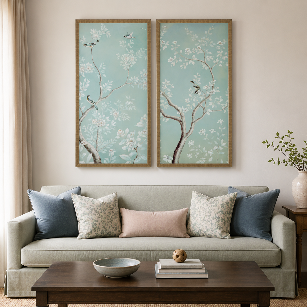 Birds & Flowers II Framed Print