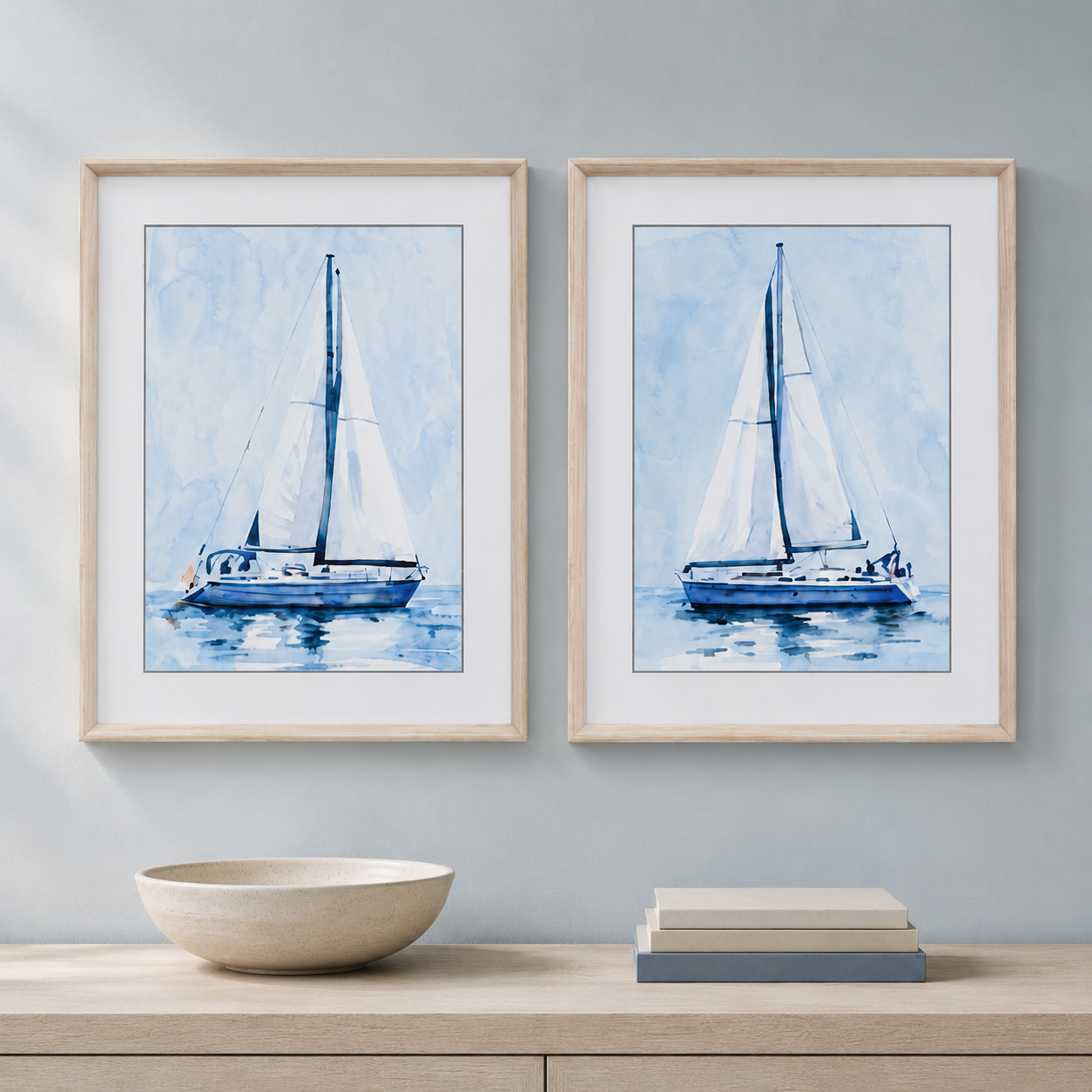 Lone Sailboat II Framed Print