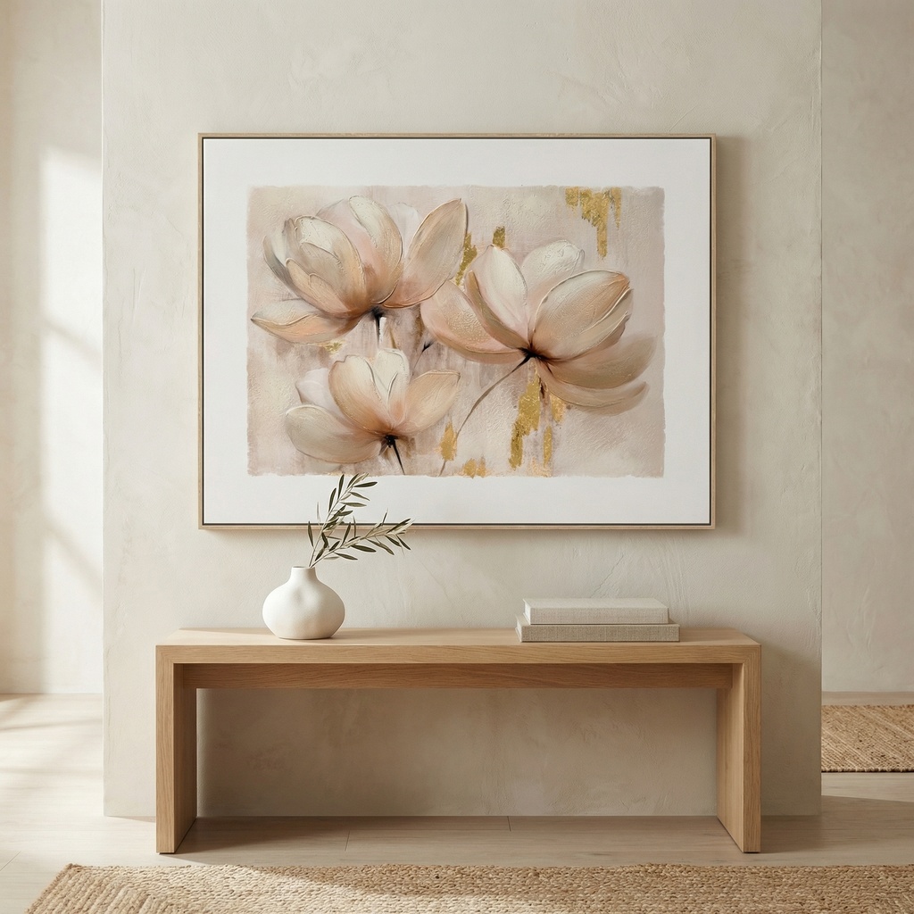 Blush Magnolia I Framed Canvas