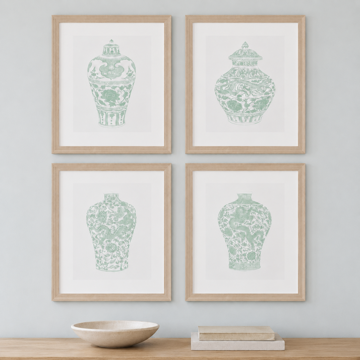 Mint Vases I Framed Print