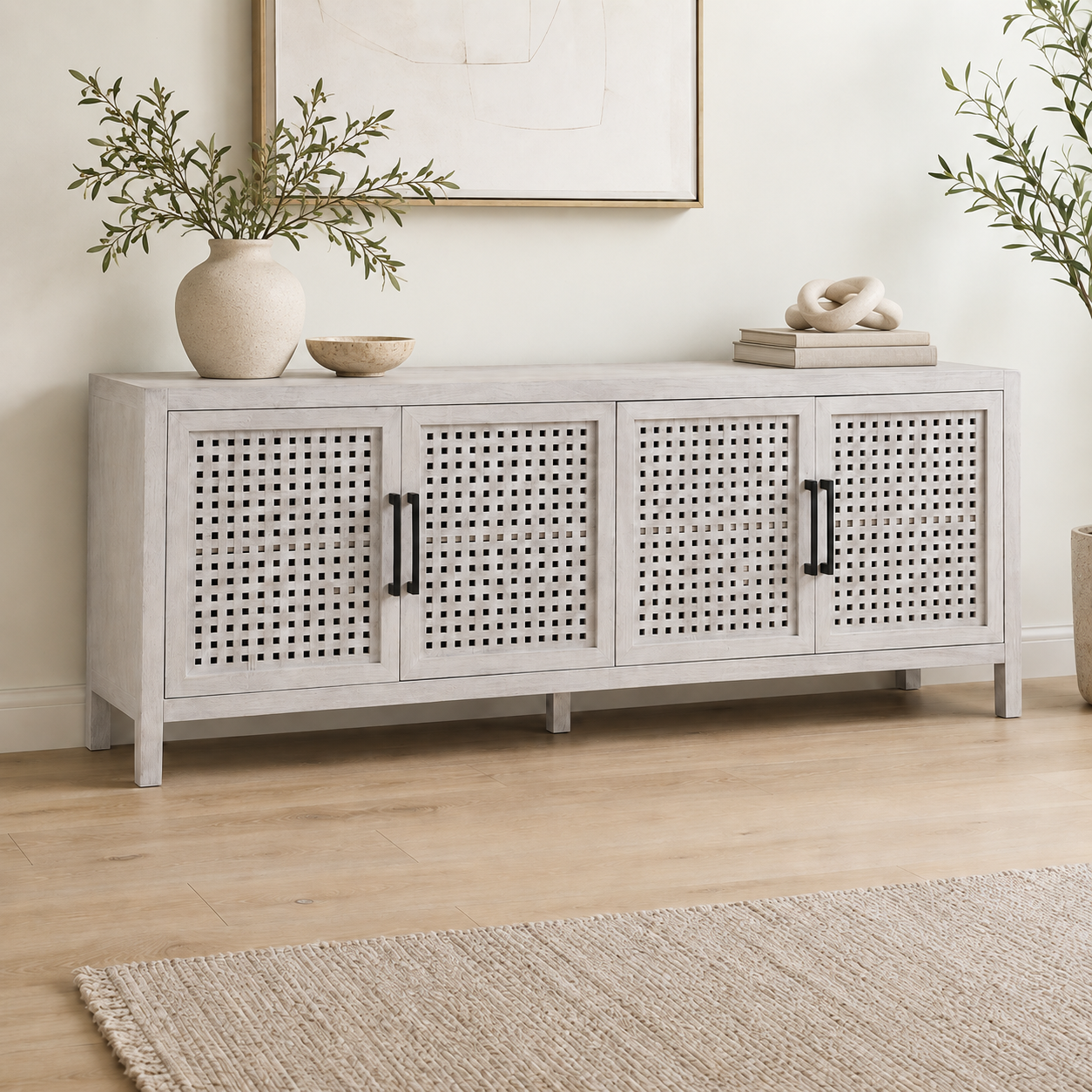 Pentak White Four Door Cabinet