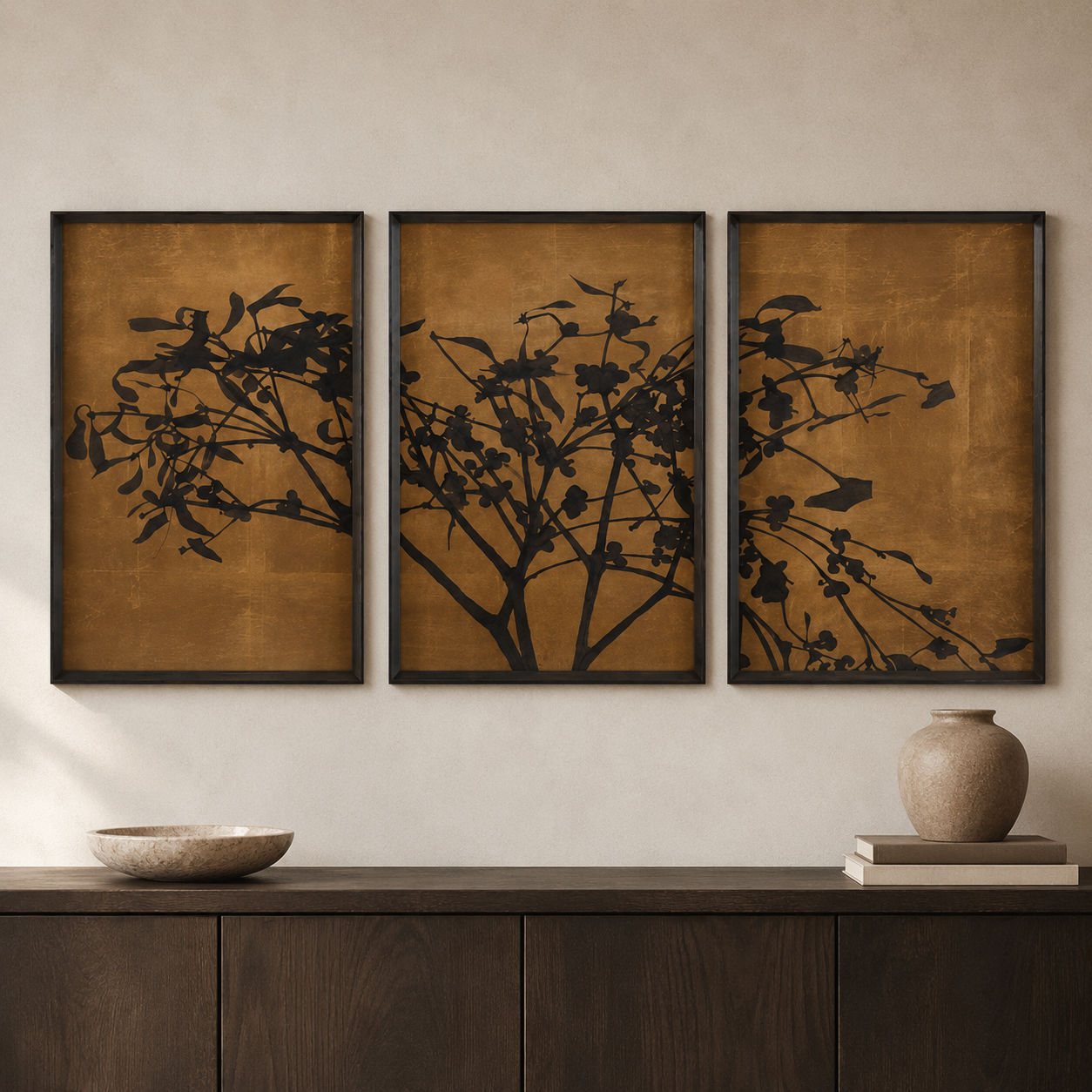 Tak Met Bloesem - Triptych Framed Print