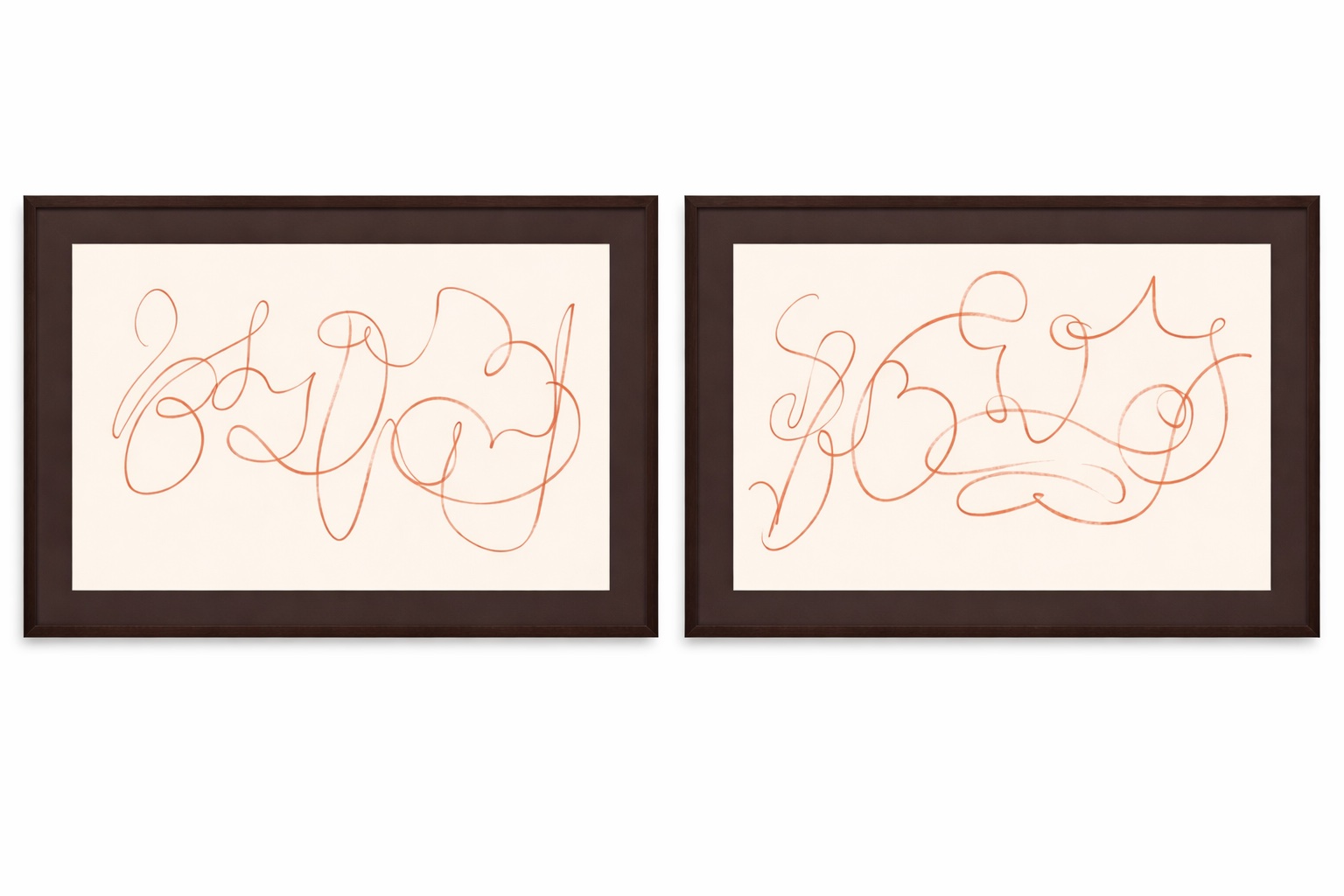 Meandering Lines Framed Print s/2, sold individually