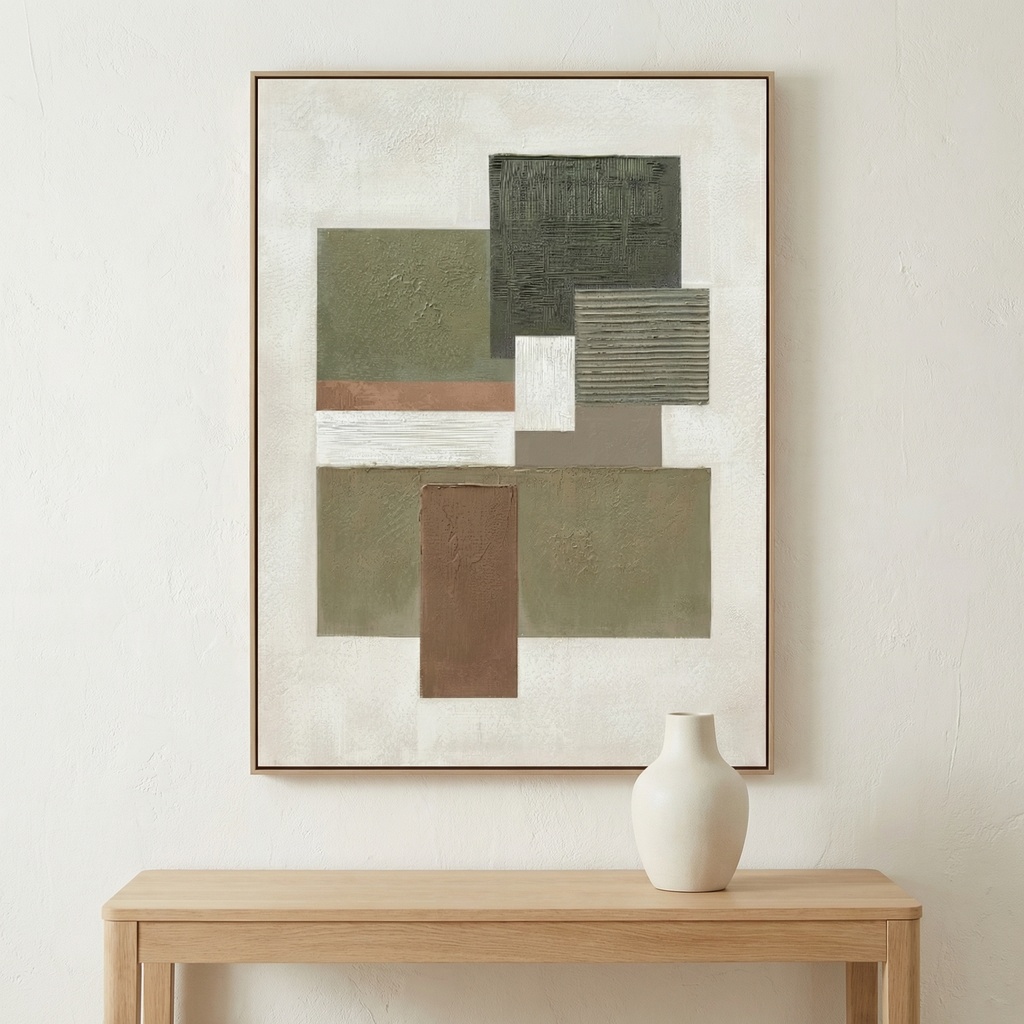 Verdant Structure Framed Canvas