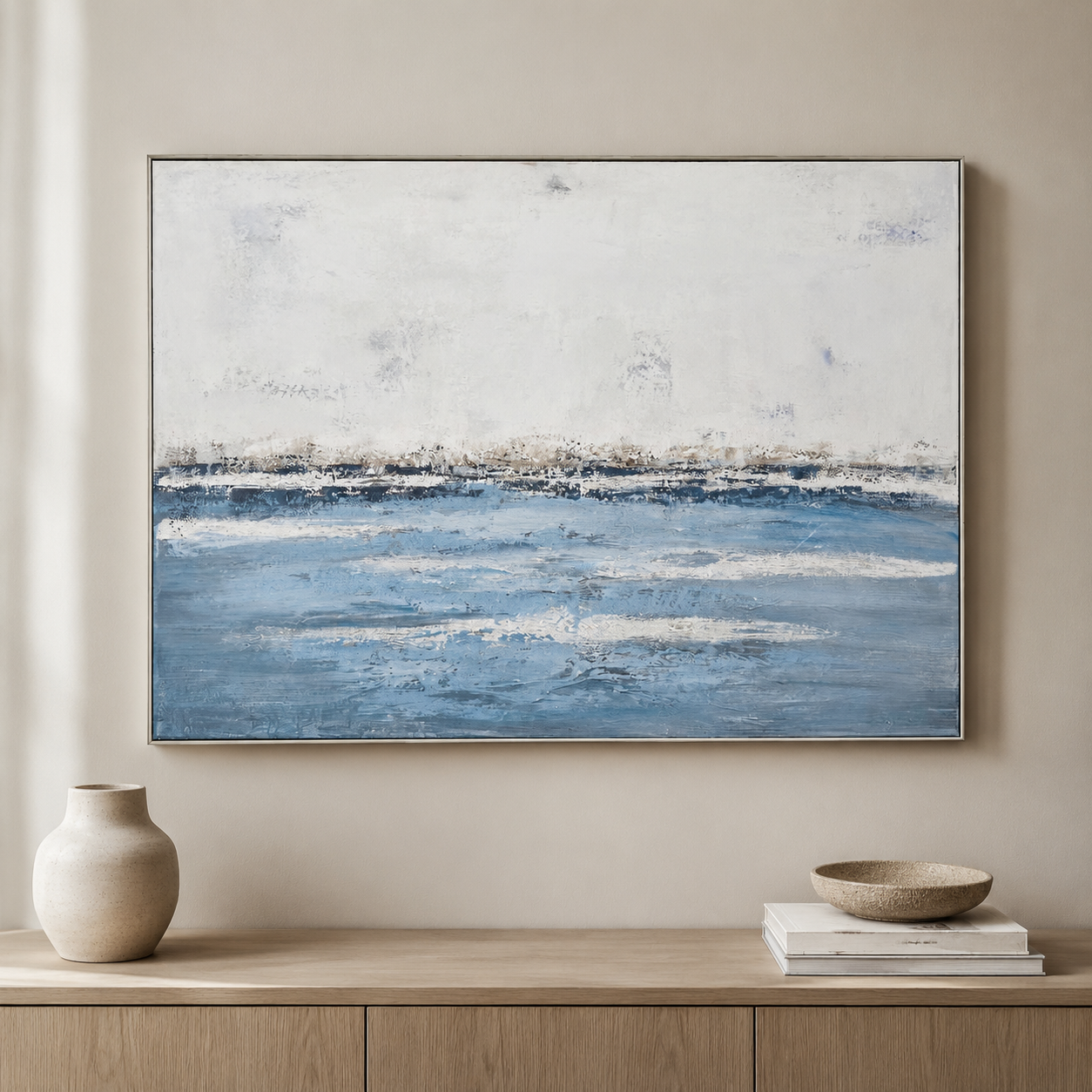 Soft Waves Framed Canvas