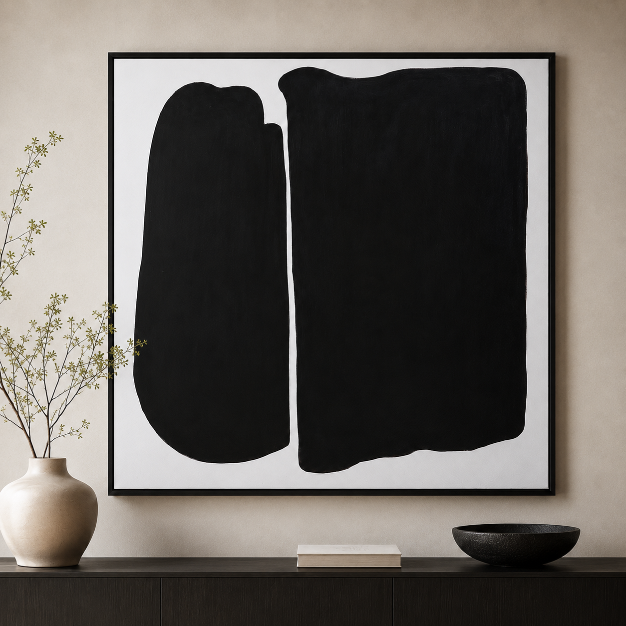 Parallel Forms Framed Canvas
