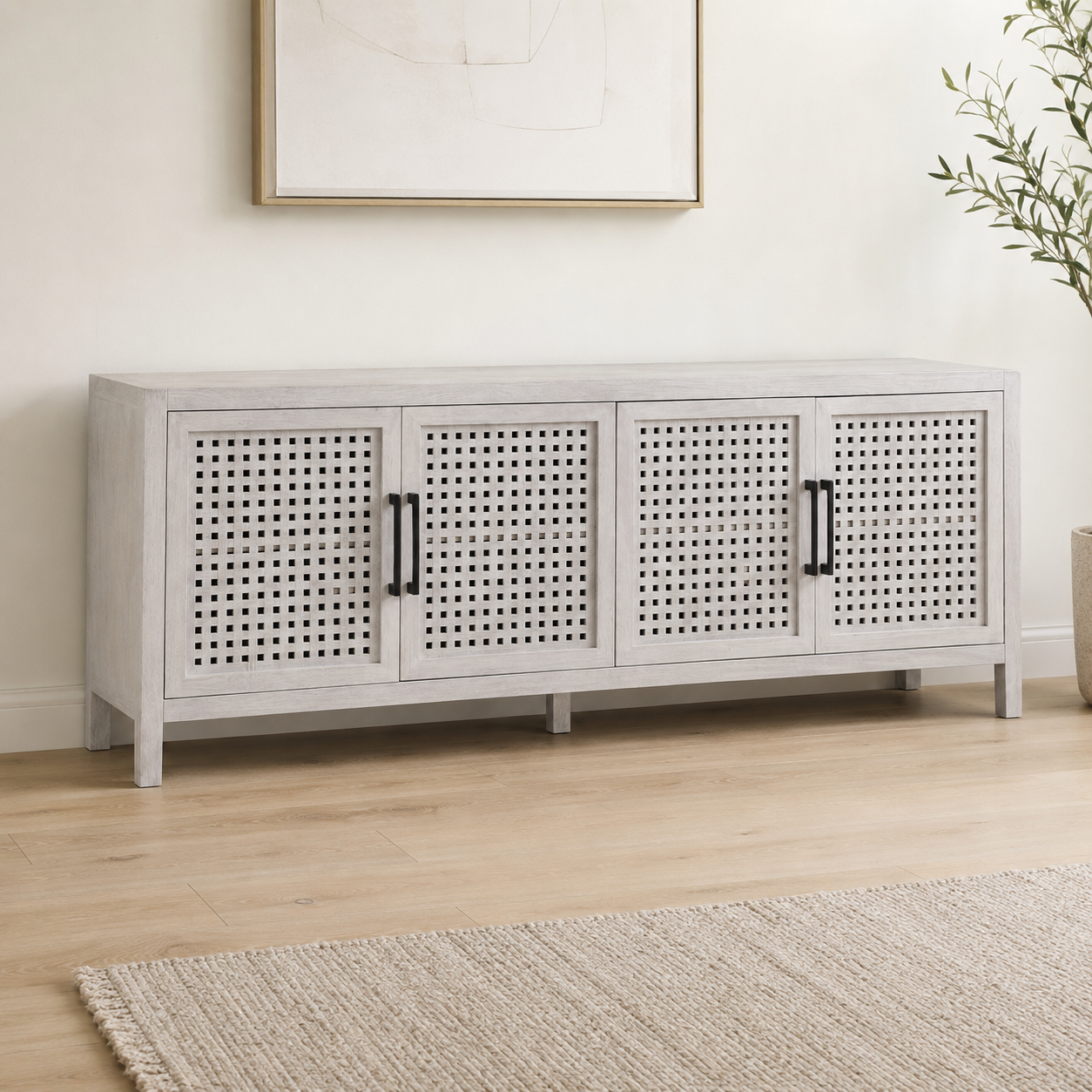 Pentak White Four Door Cabinet