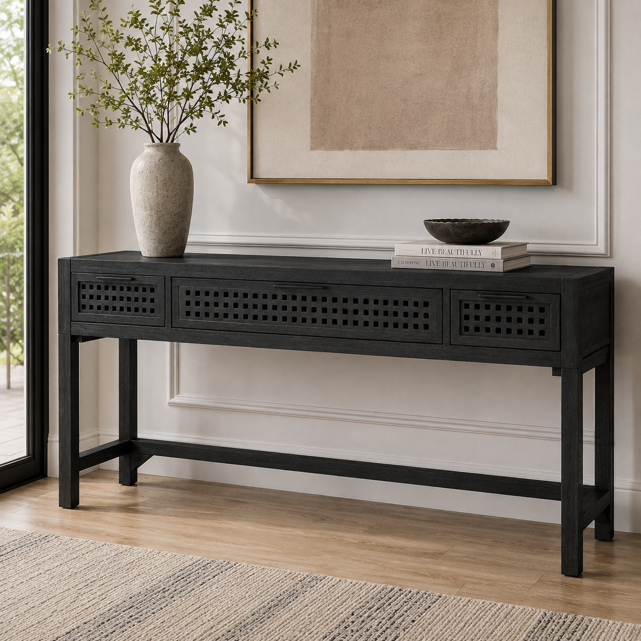 Pentak Black Console Table