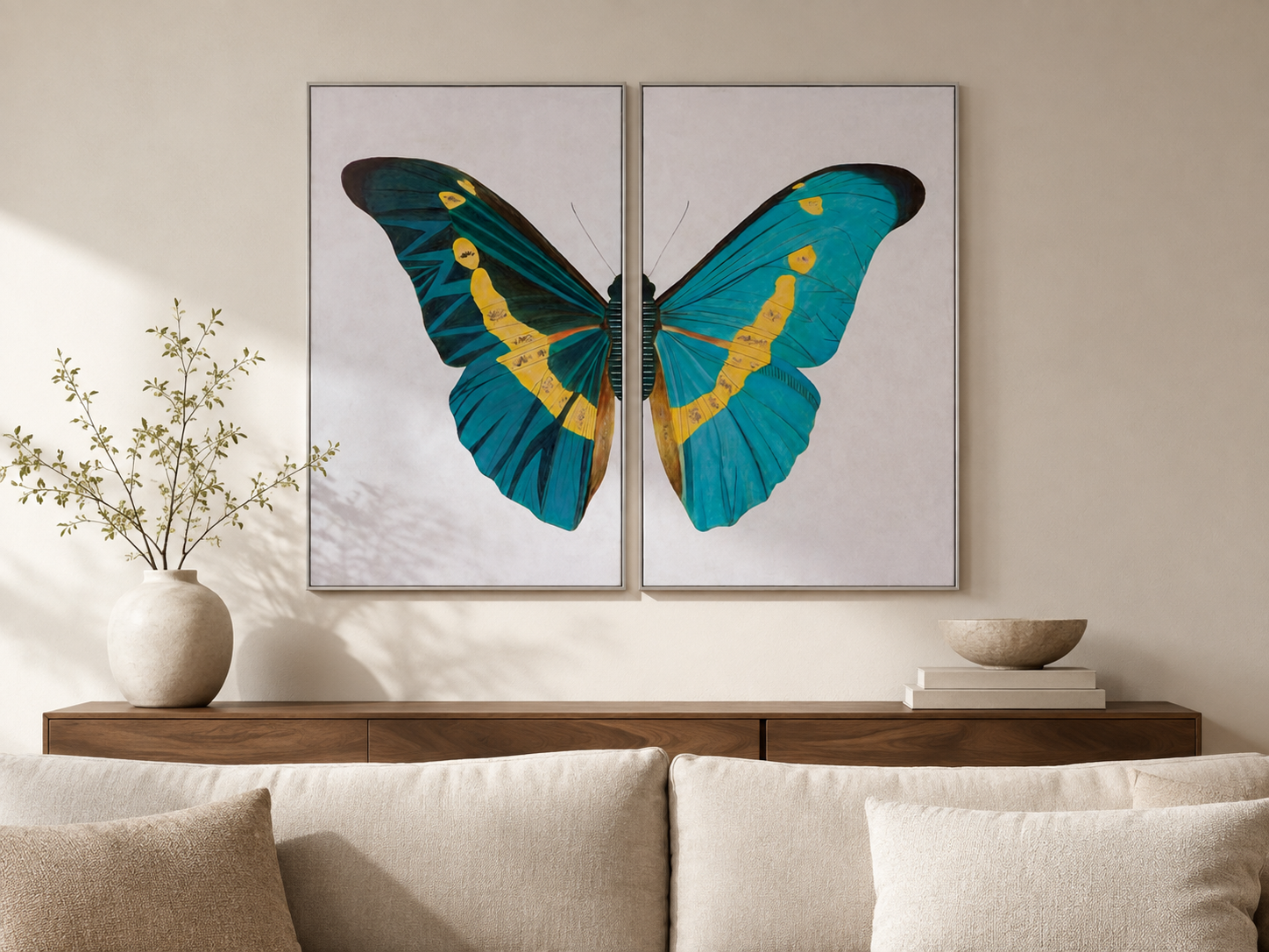 Butterfly Wings Framed Canvas s/2