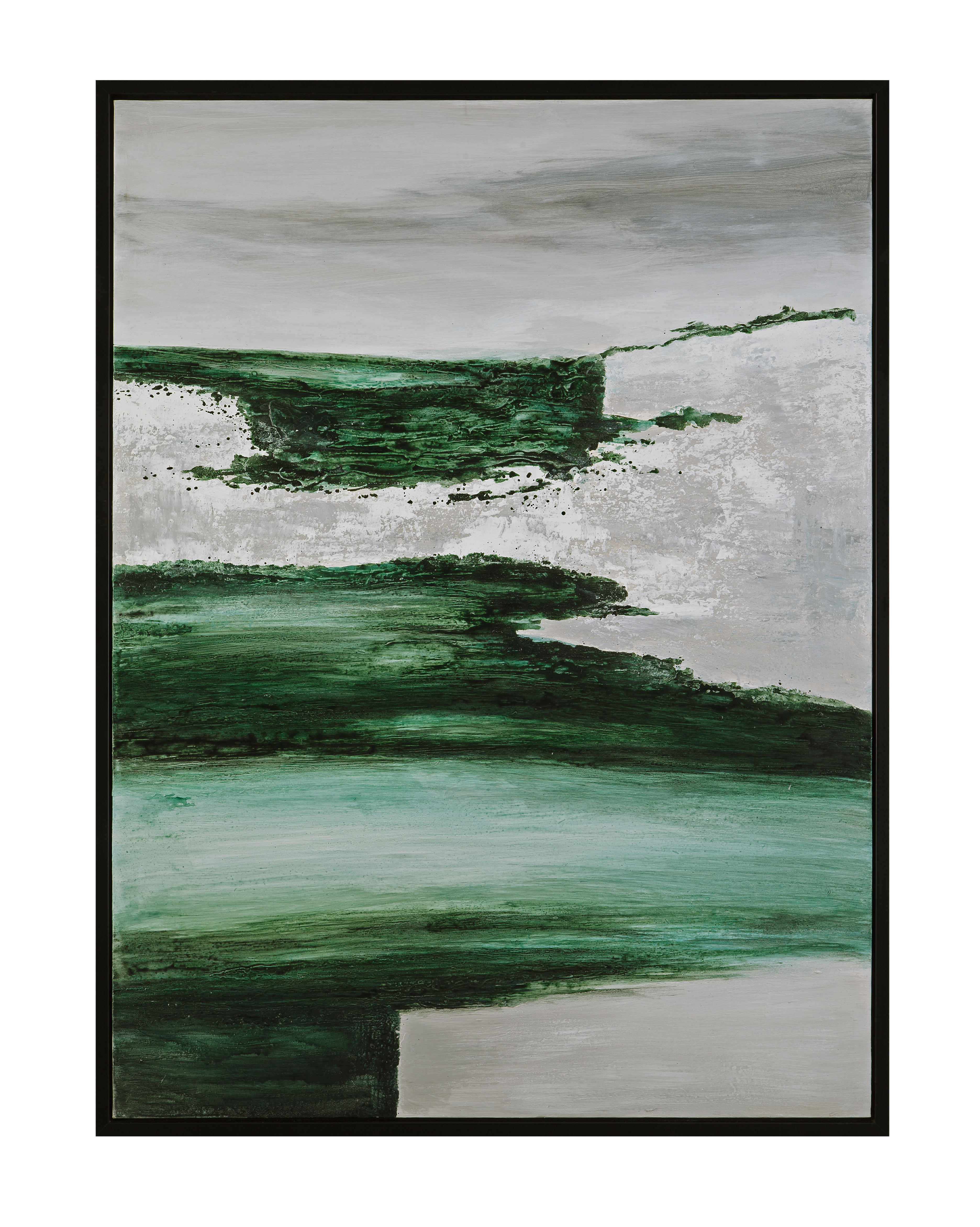 Emerald Horizon Framed Canvas