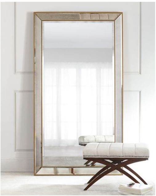 Beaded Leaner Mirror - Gold