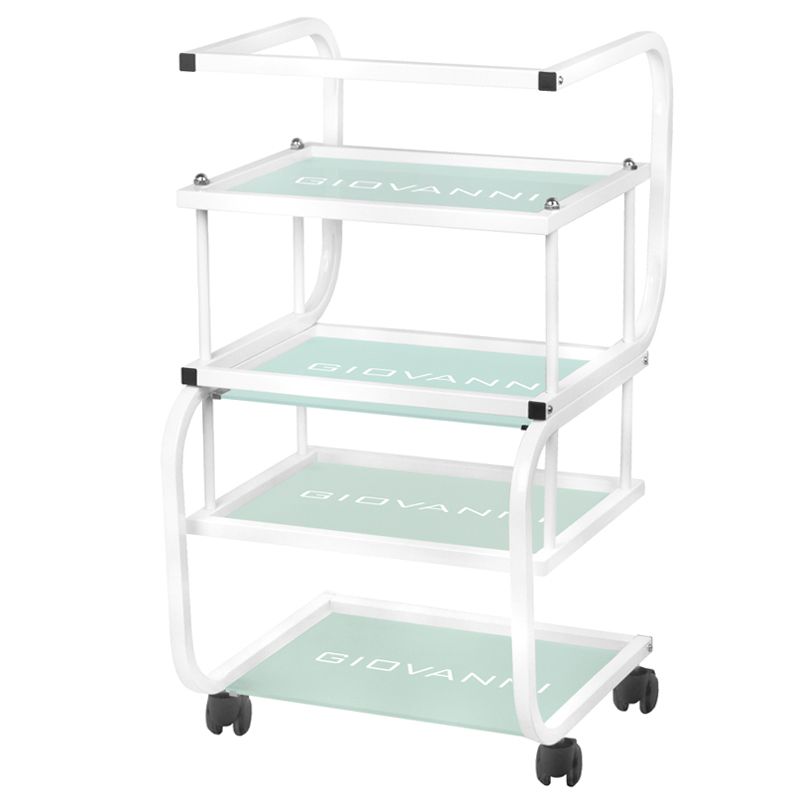 Vagn med 4 hyllplan i glas – GIOVANNI 1012