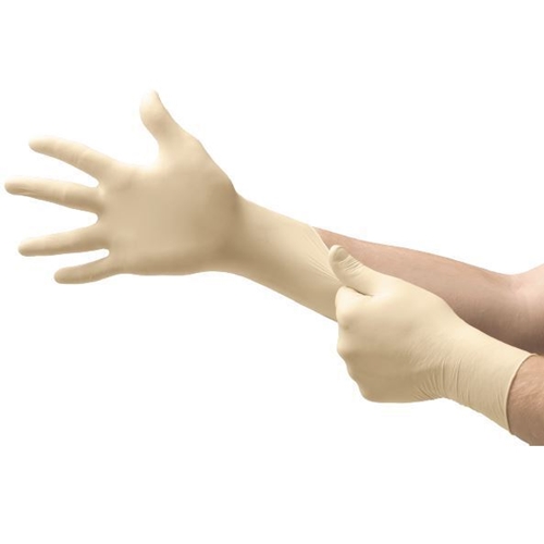 Handske us latex Micro-Touch – L Coated puderfri – 100 st