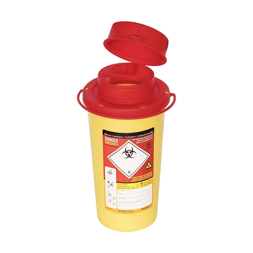Kanylburk SafeBox – 0,5L UN med etikett