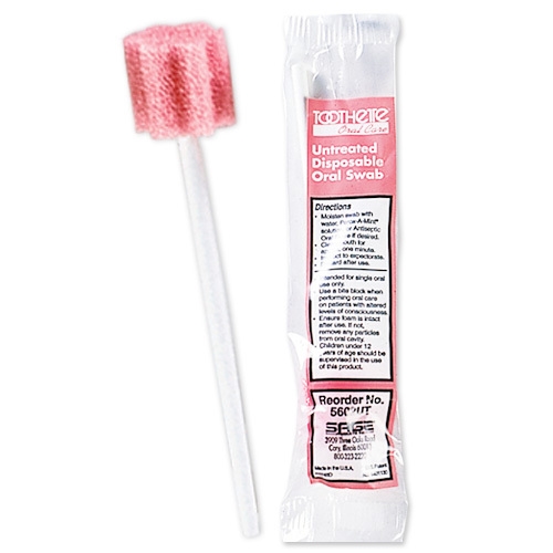 Munsvabb Toothette torr – 9cm kort skaft rosa obehandlad – 1000 st