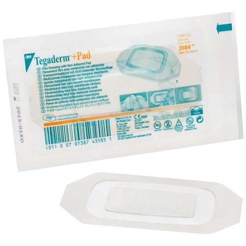 Sårfilm med dyna Tegaderm + Pad – 6x10cm (dyna 2,5x6cm) ram – 50 st