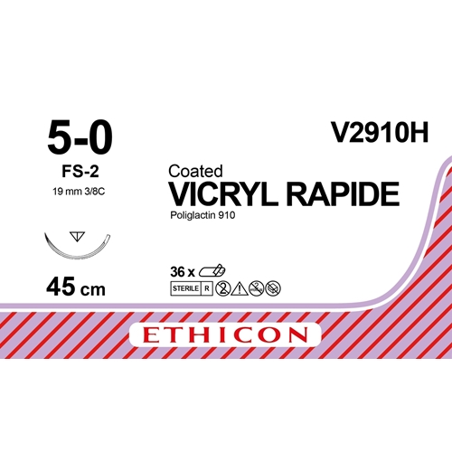 Sutur Vicryl Rapid 5-0 V2910H – 45cm nål FS-2 – 36 st