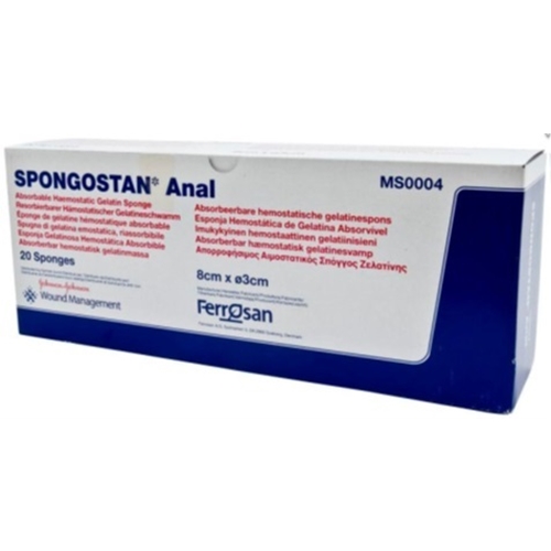 Resorberbar kompress Spongostan – Ø3x8cm anal – 20 st