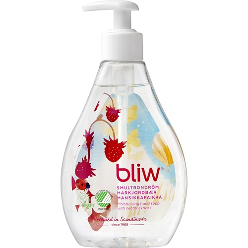 Flytande tvål Bliw – 300ml m pump smultron – 8 st