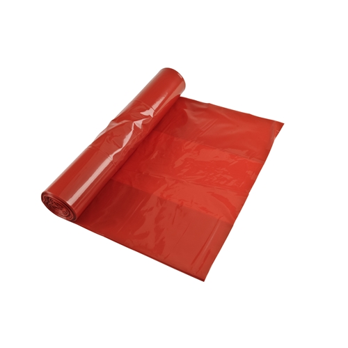 Sopsäck LD plast polyPRIMA optisk – 70L 600x900mm 45my röd rle25st – 25 st