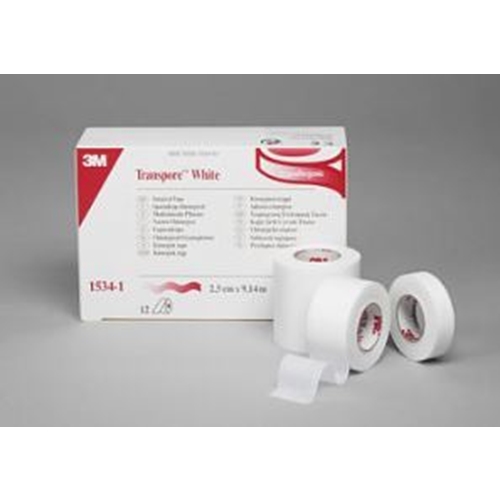 Häfta papper Transpore White – 5cmx9,14m perforerad – 6 st