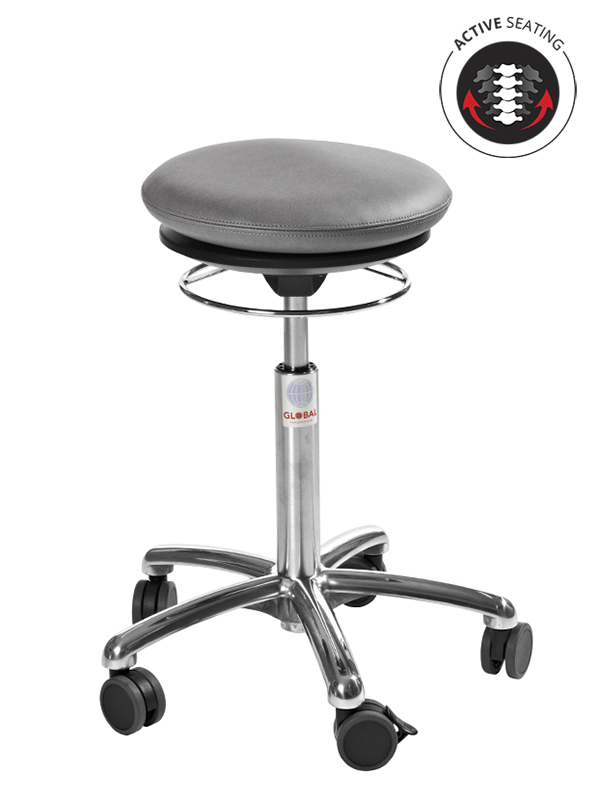 Arbetspall – Air Seat med fotkryss i aluminium